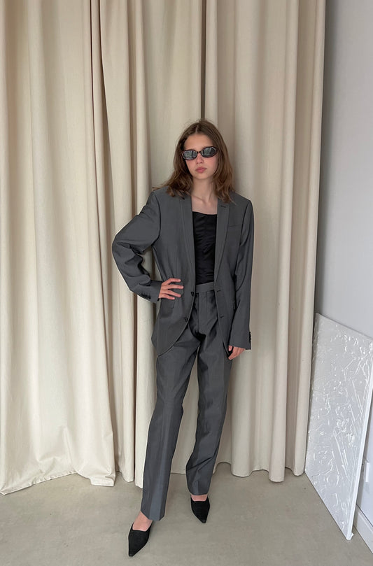 SET garnitur szary wełniany