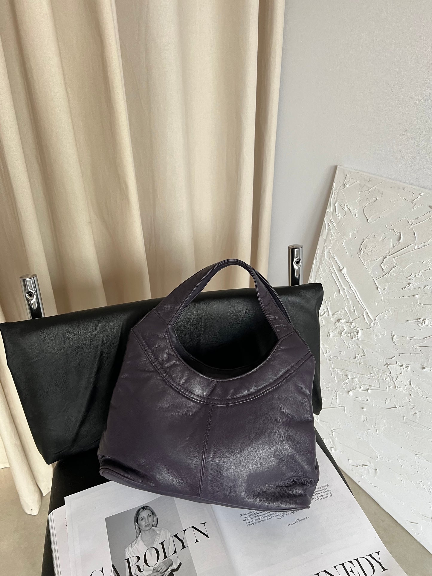 A bag in a shade of purple