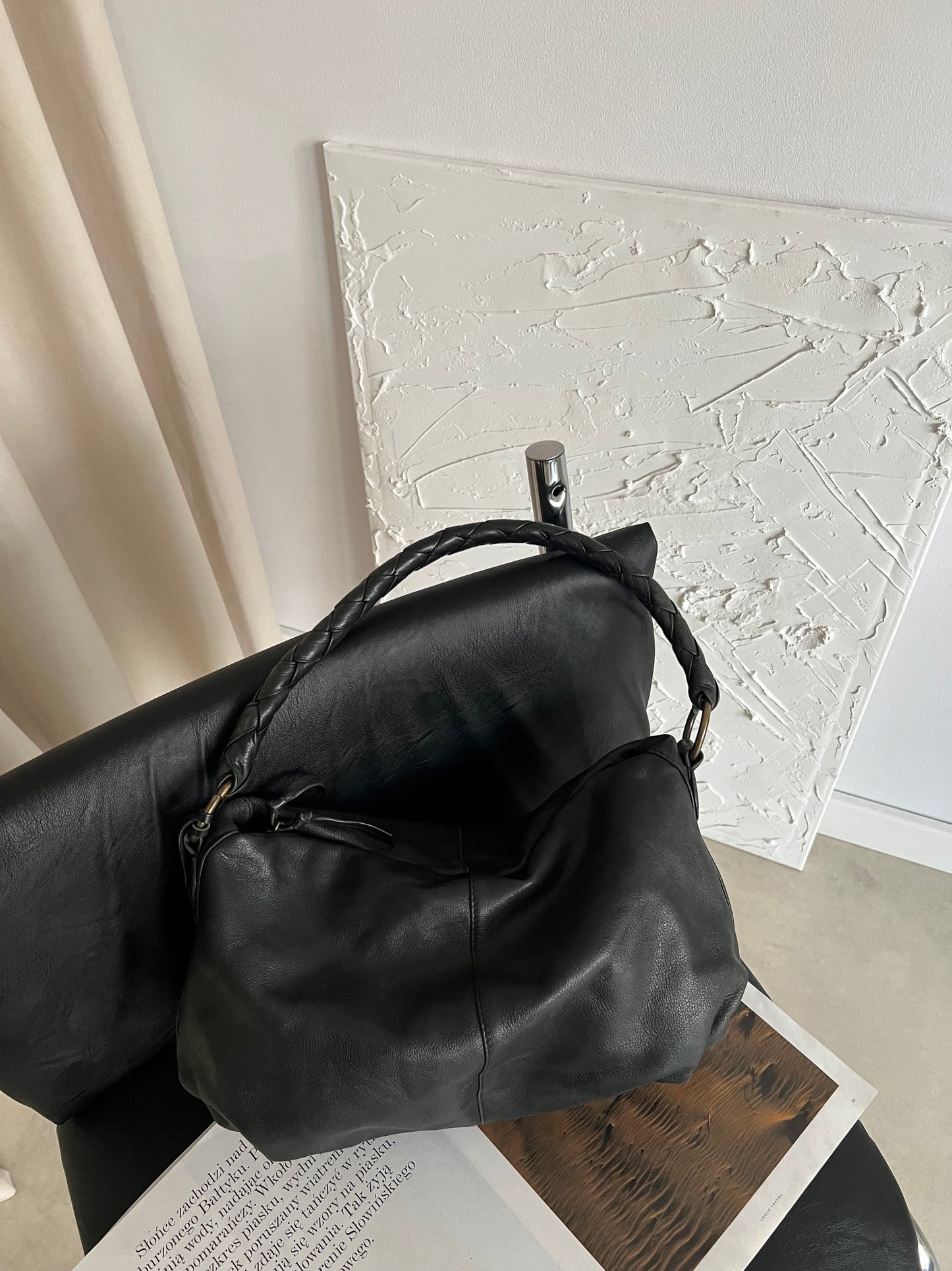 Shoulder bag made of natural leather