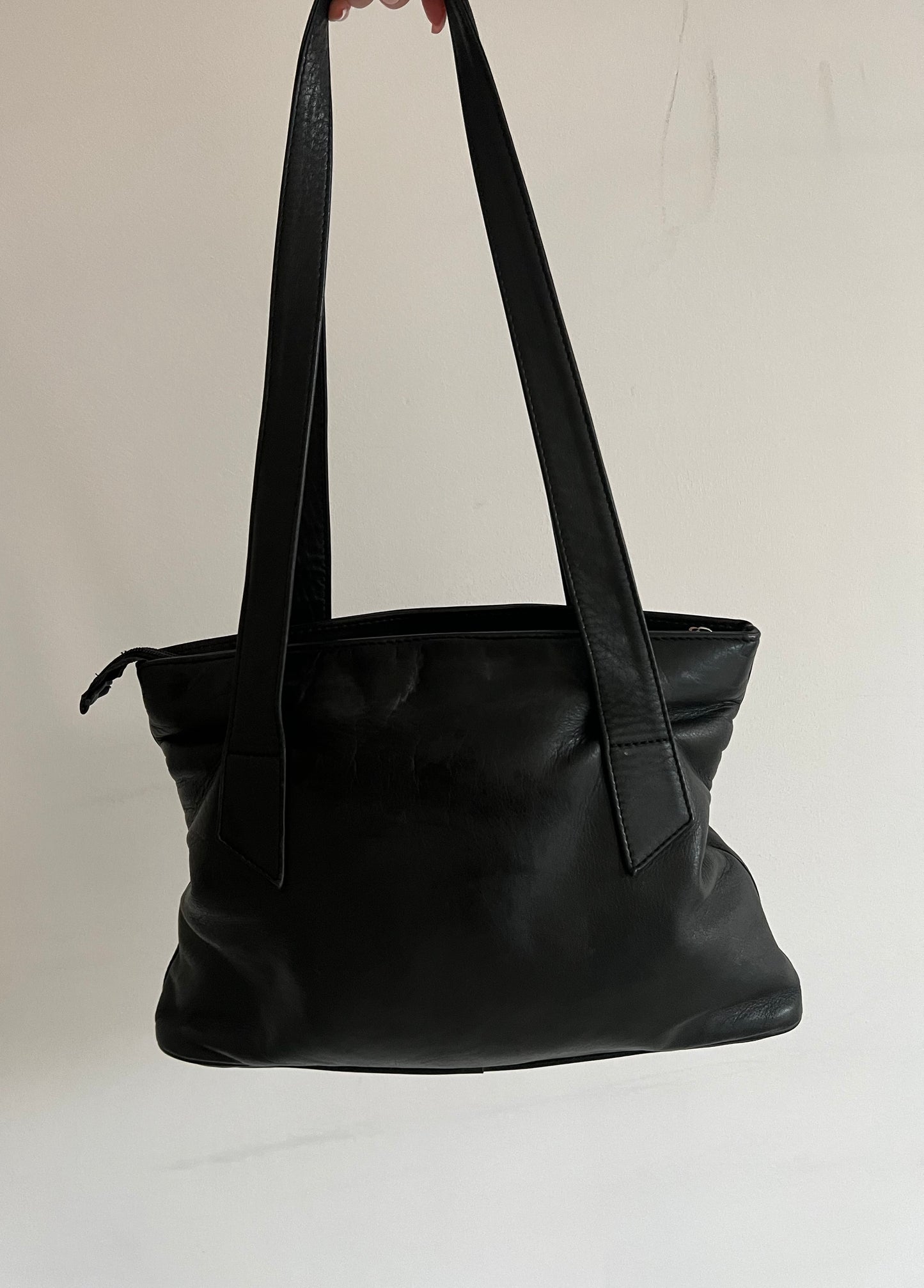 Black genuine leather bag