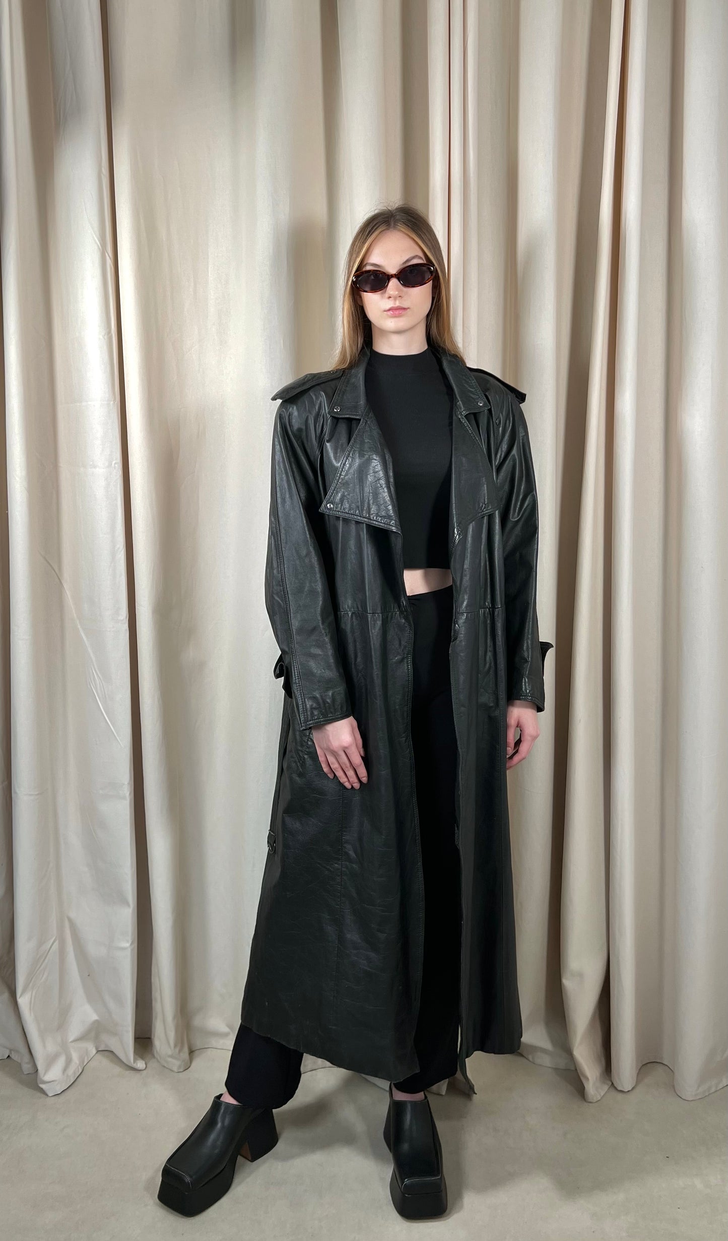 Natural leather coat
