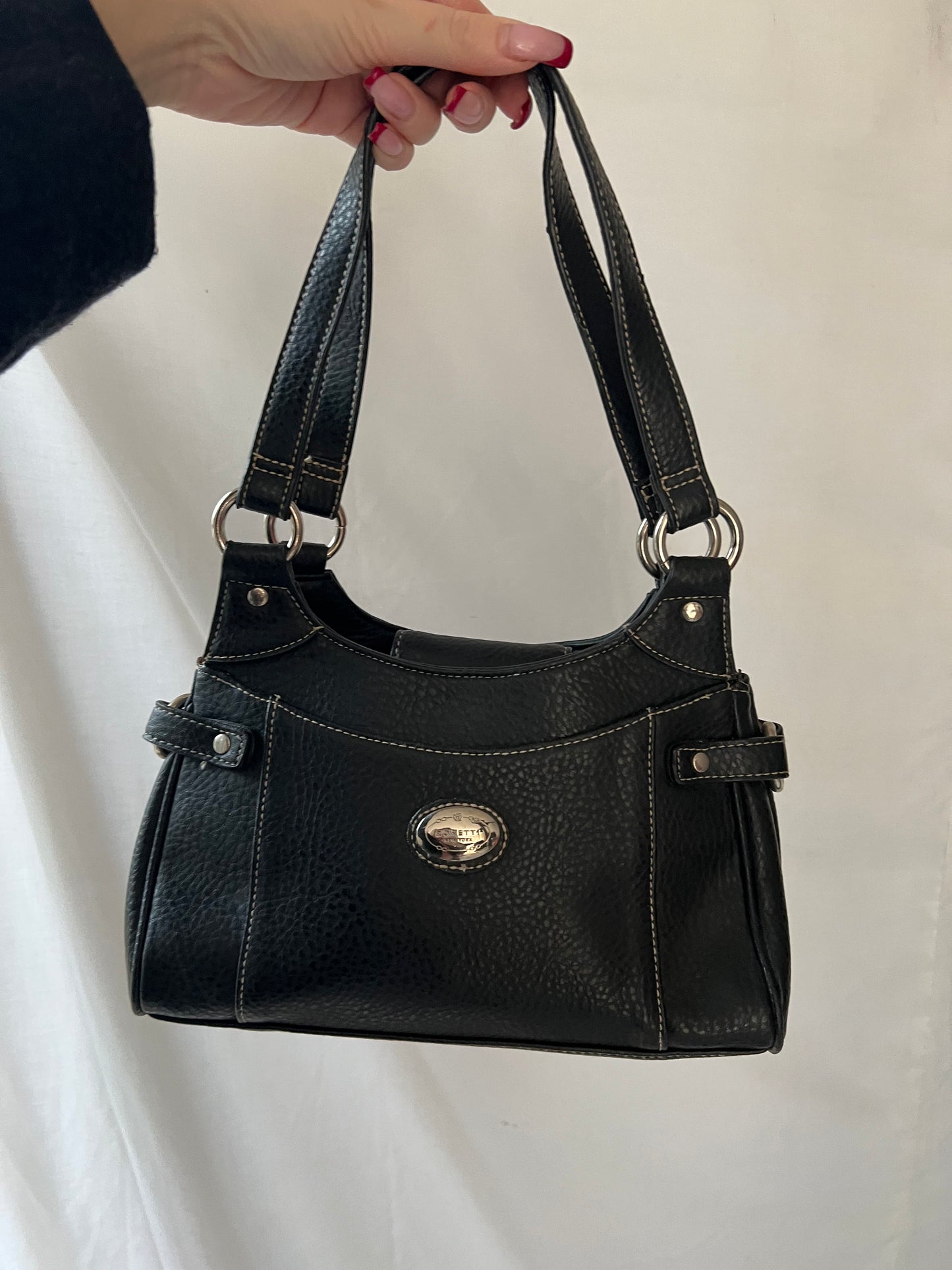 Black genuine leather bag