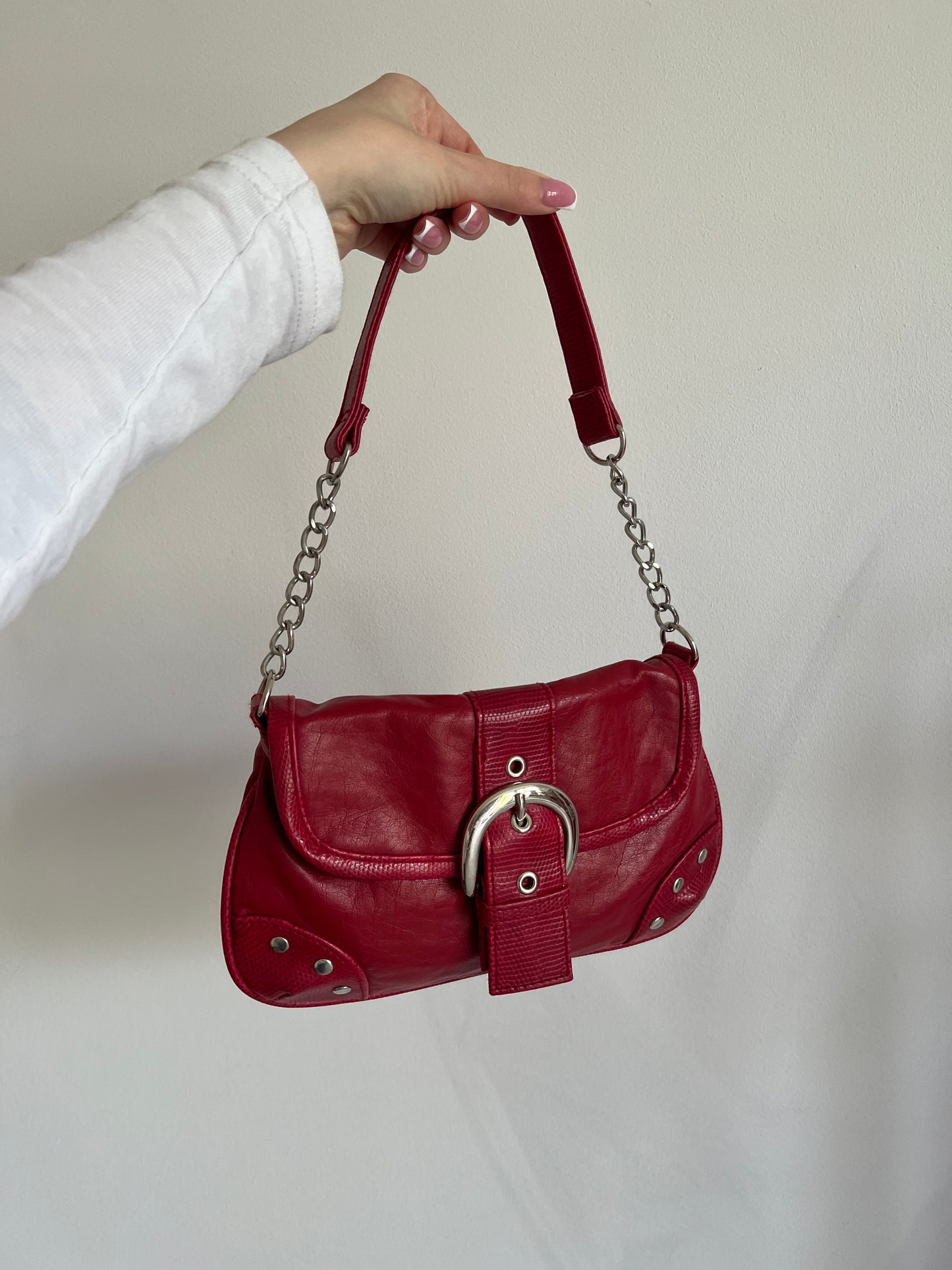 Red shoulder bag