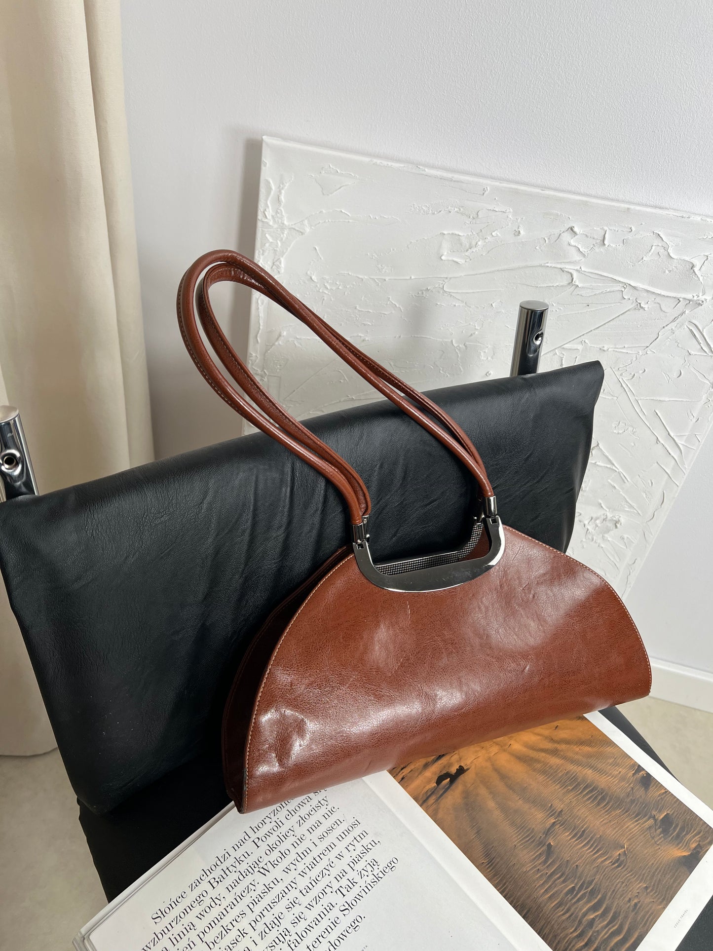 Brown leather bag