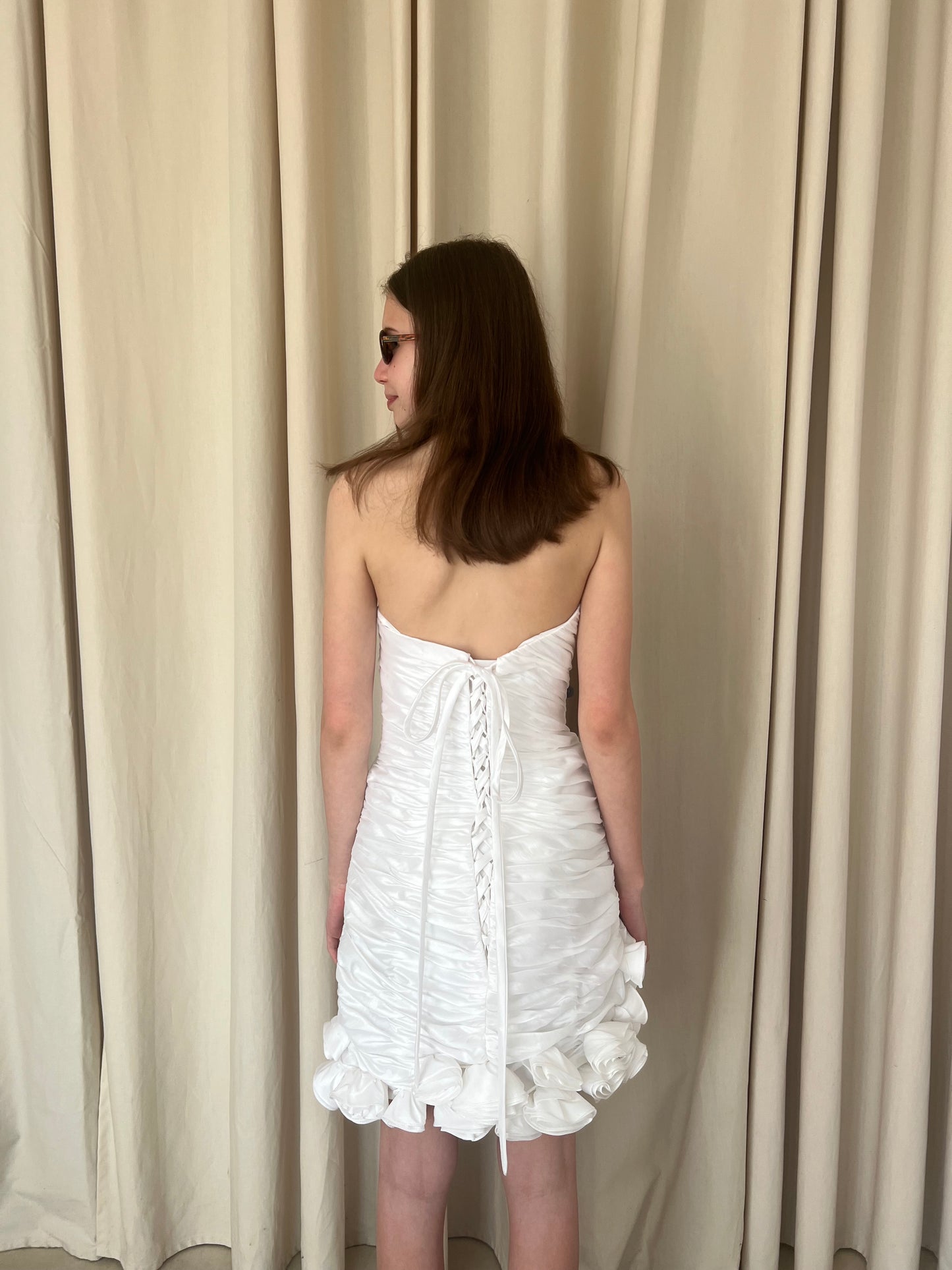 White dress with flowers