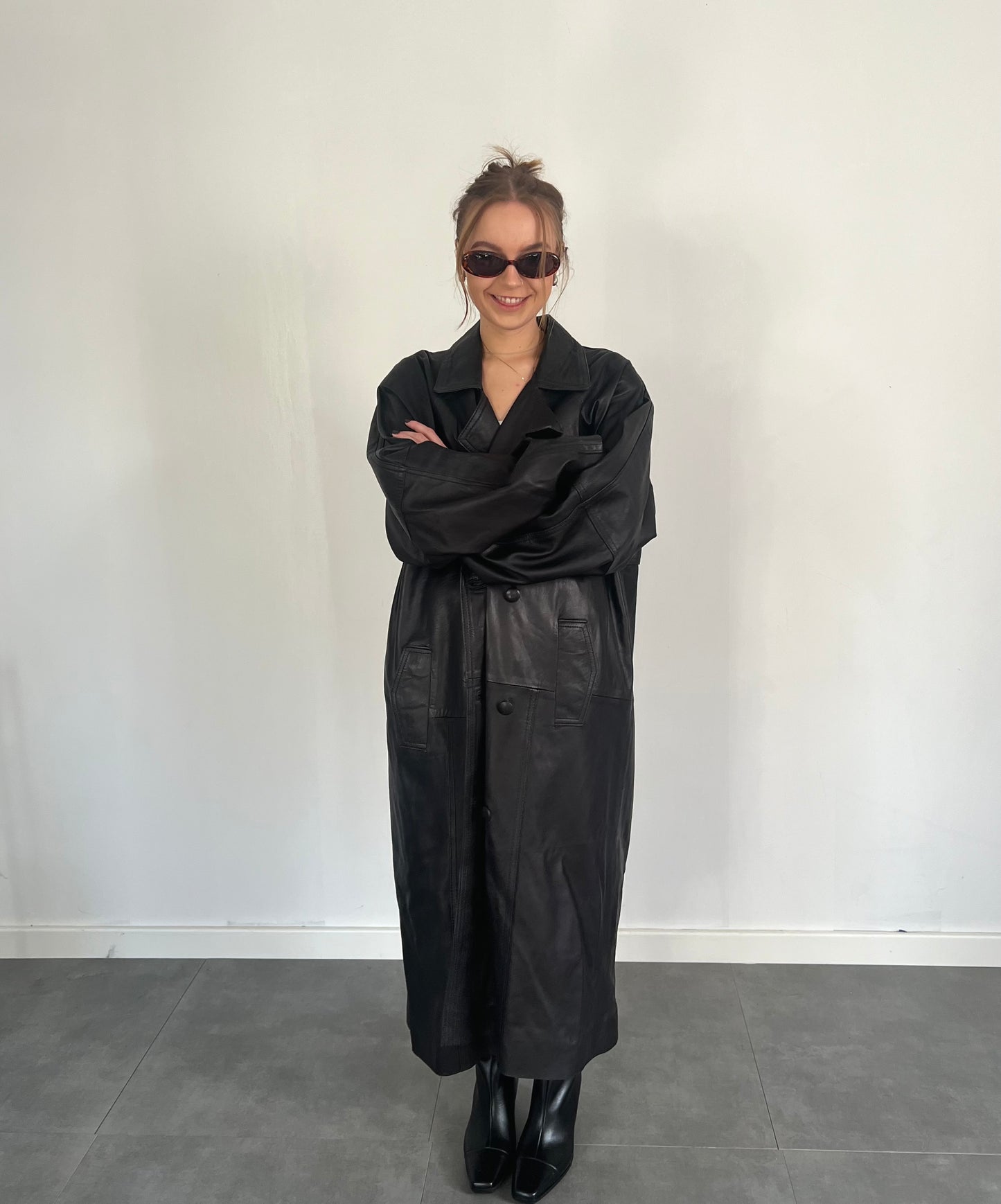 Natural leather coat