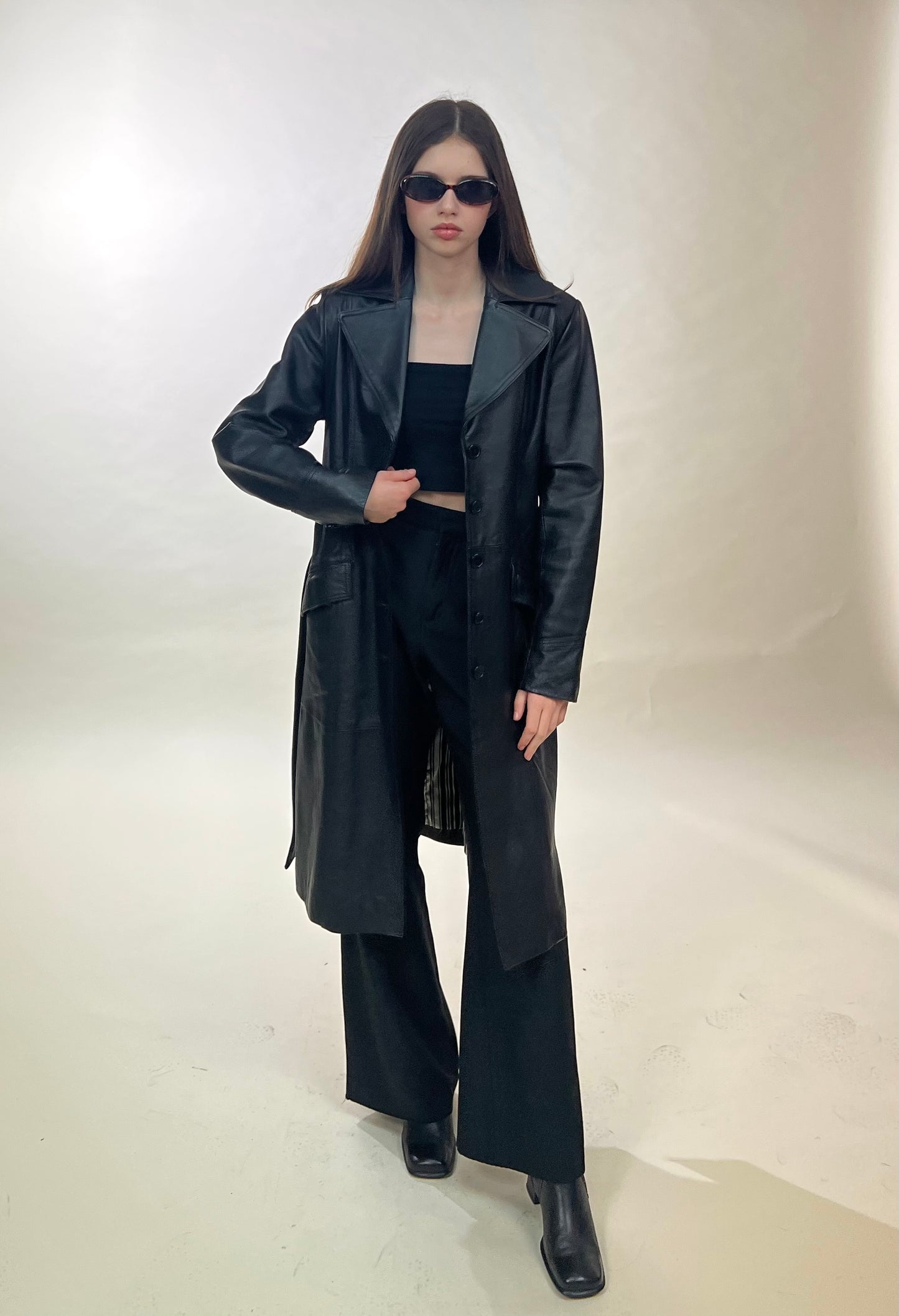 Black leather coat