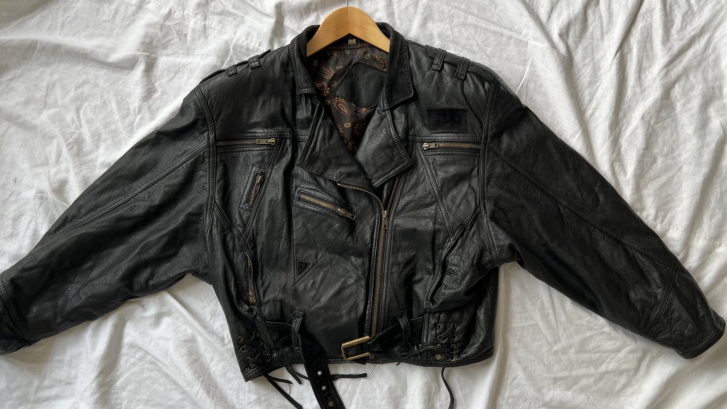 Black genuine leather jacket
