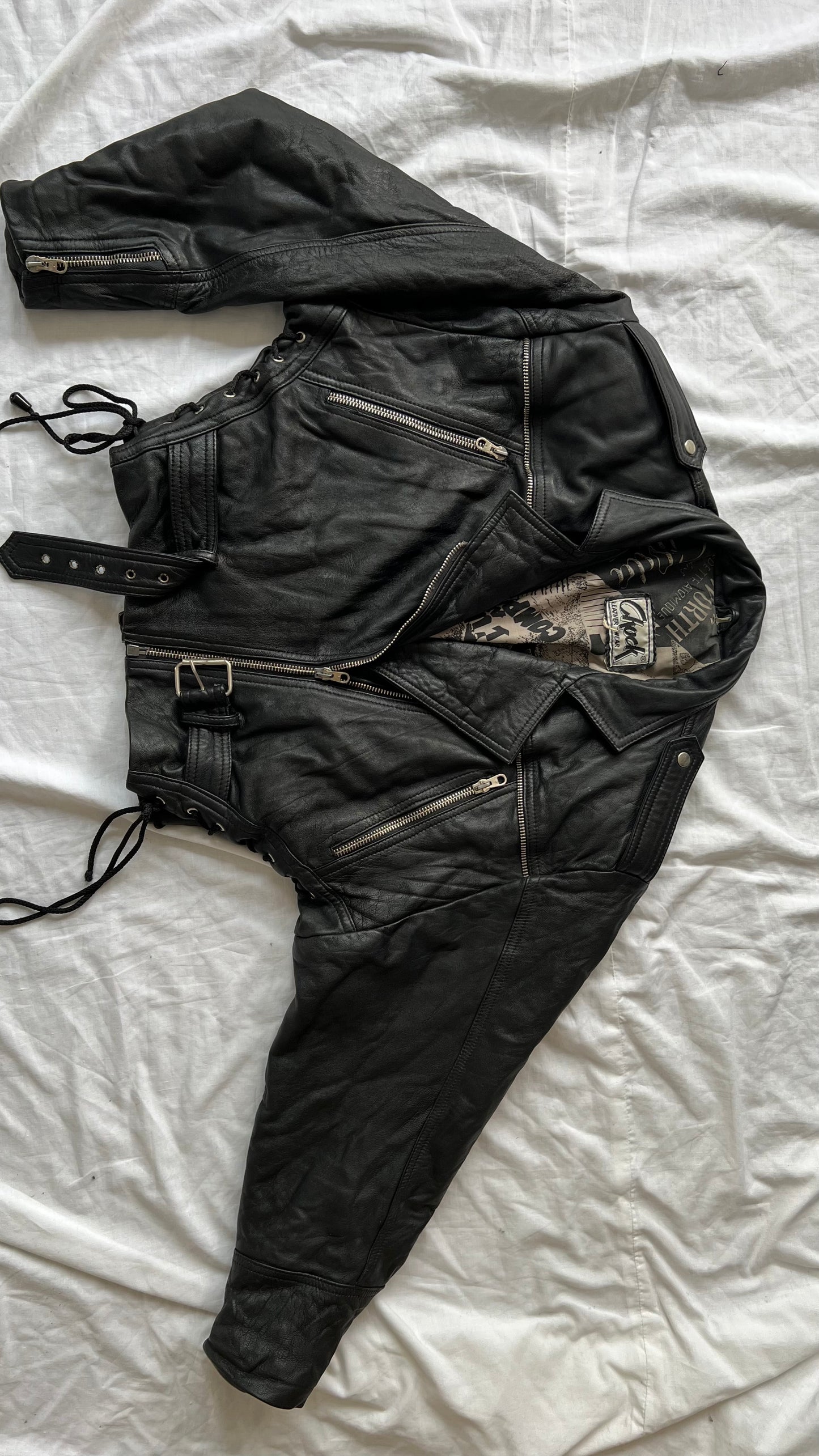 Biker jacket made of genuine leather