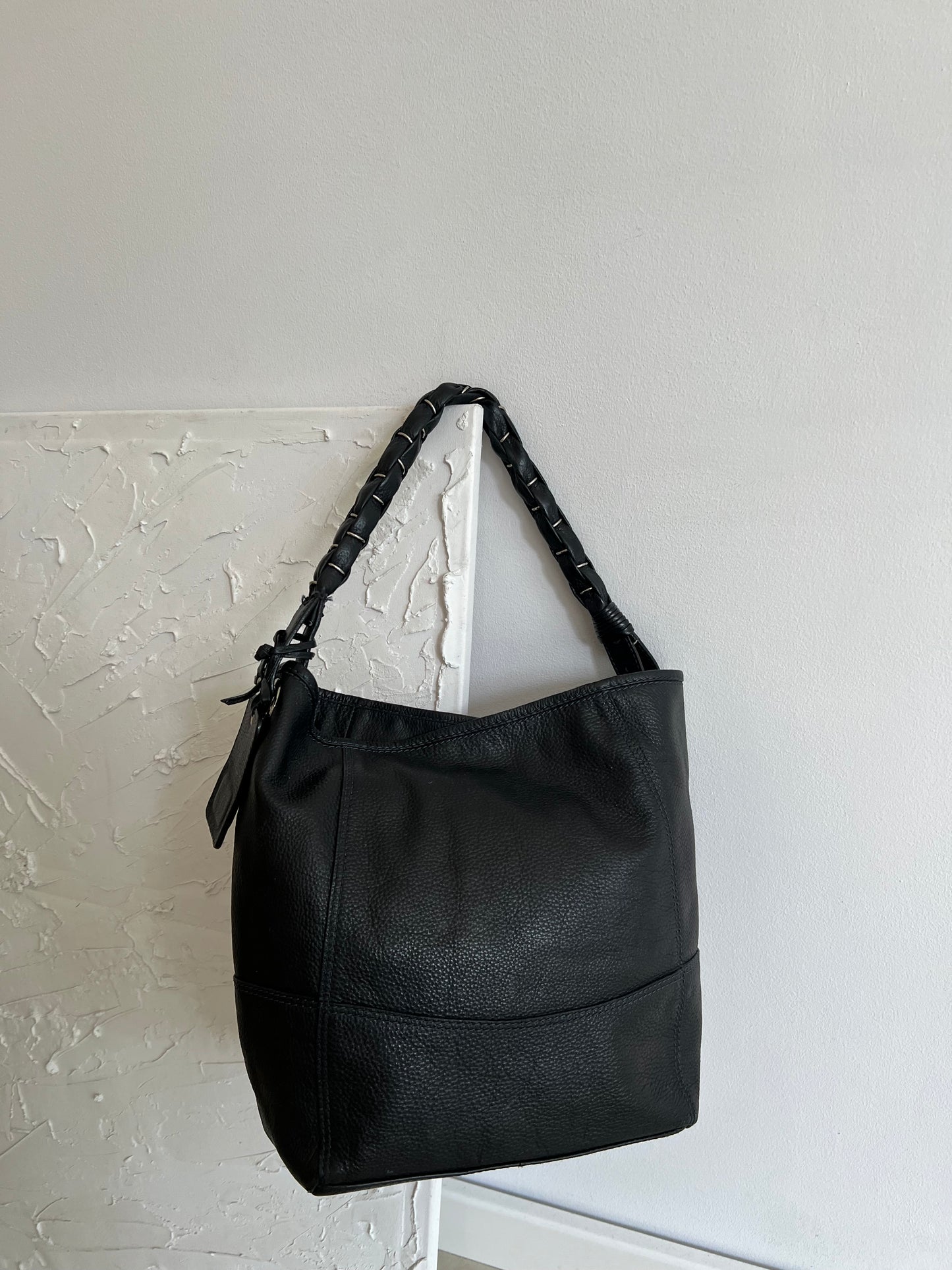 Black genuine leather bag