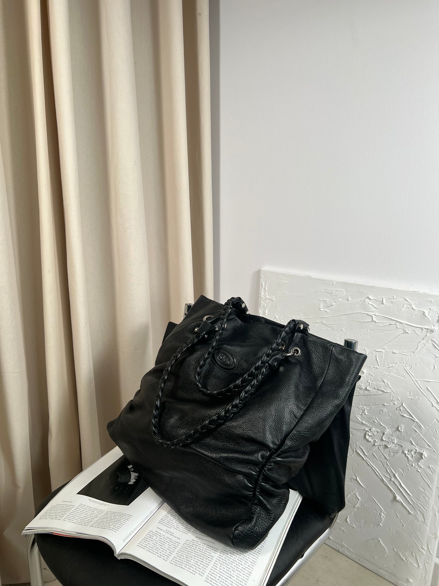 Large bag made of natural leather