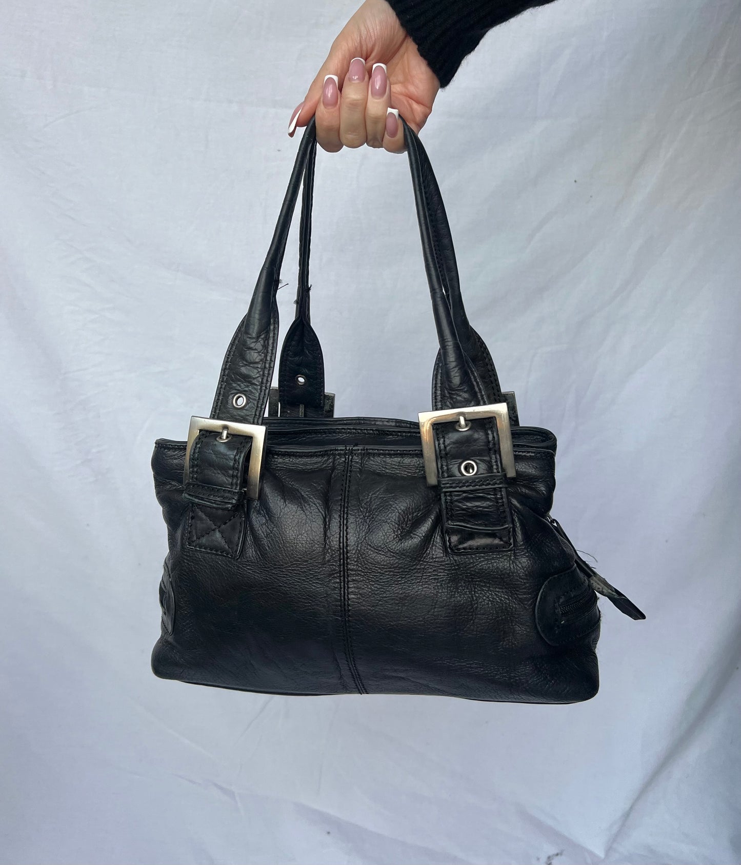 Black genuine leather bag