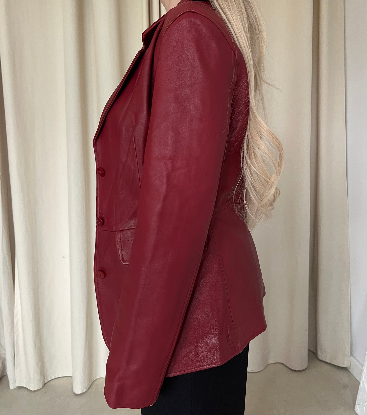 Blazer jacket made of natural leather