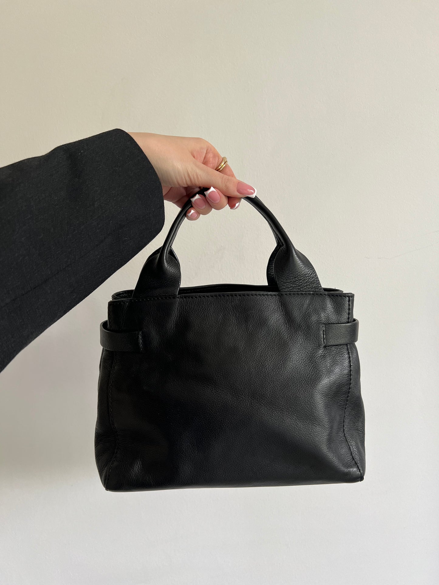Black genuine leather bag