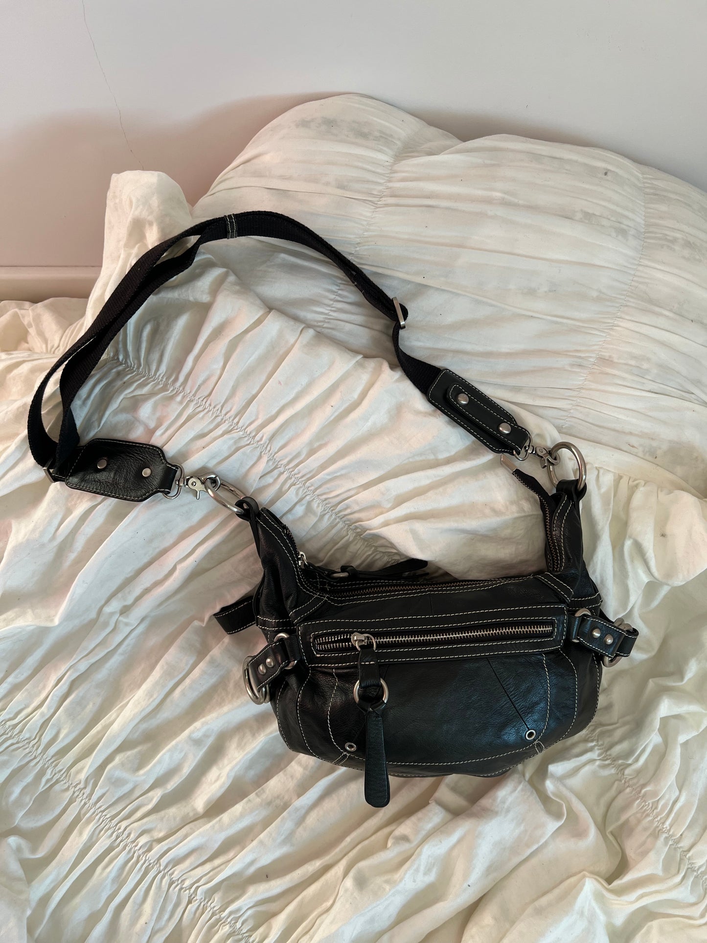 Black genuine leather bag