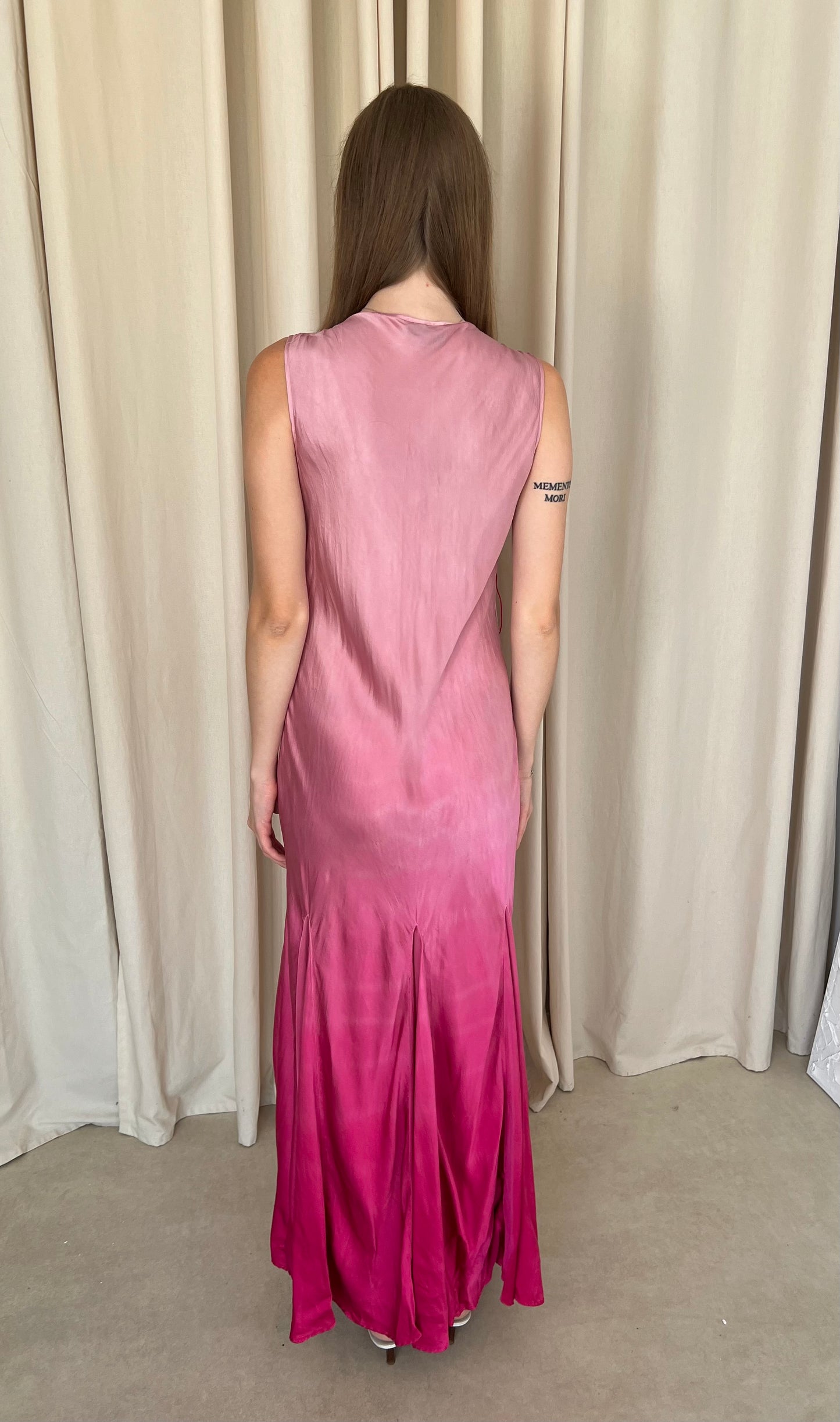 Silk dress with a belt