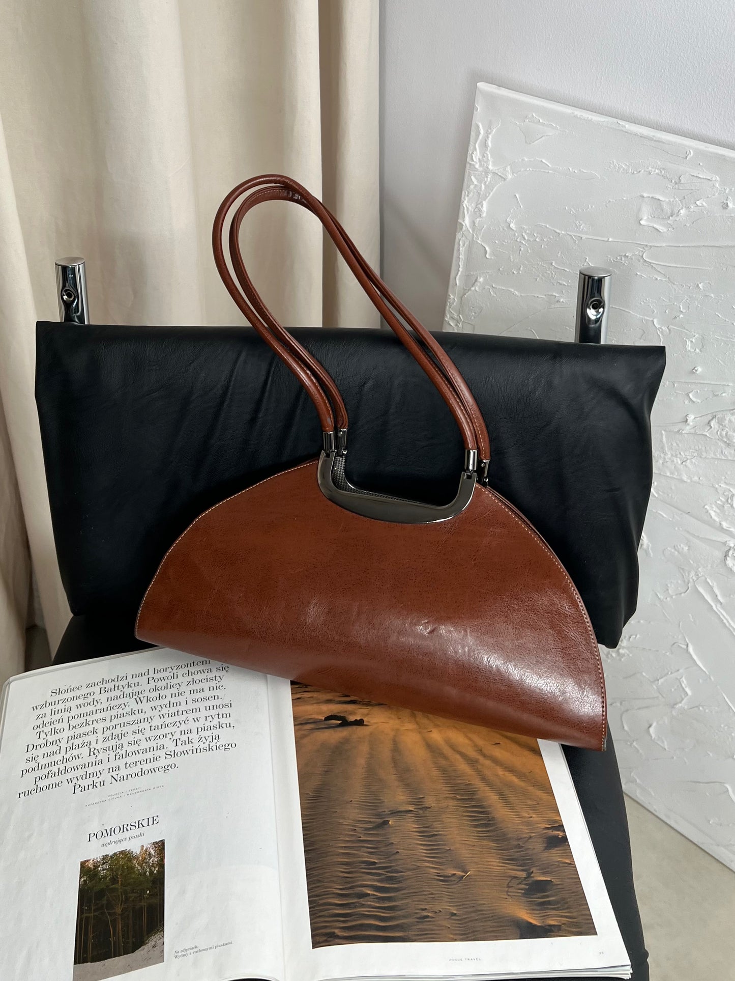 Brown leather bag