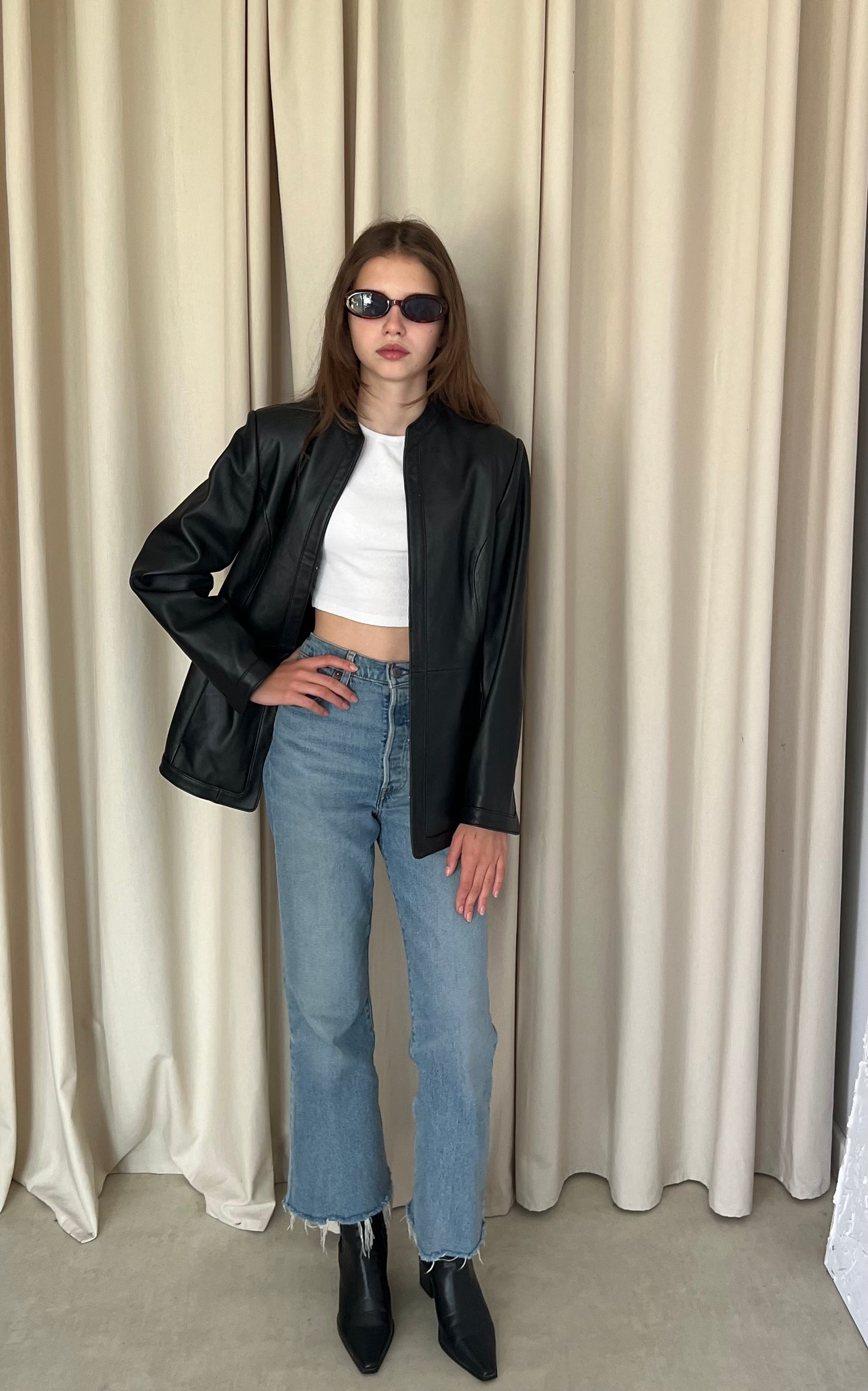 Black leather jacket