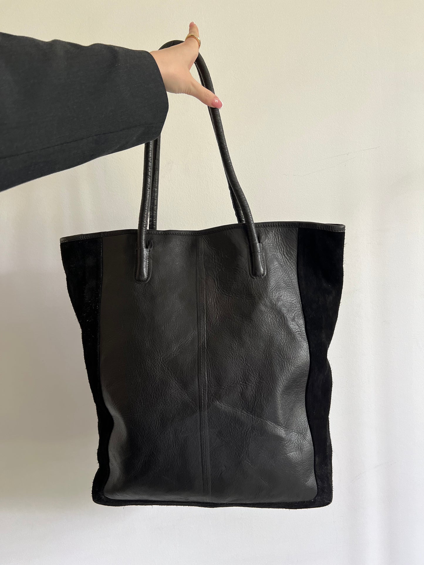 Genuine leather shopper bag