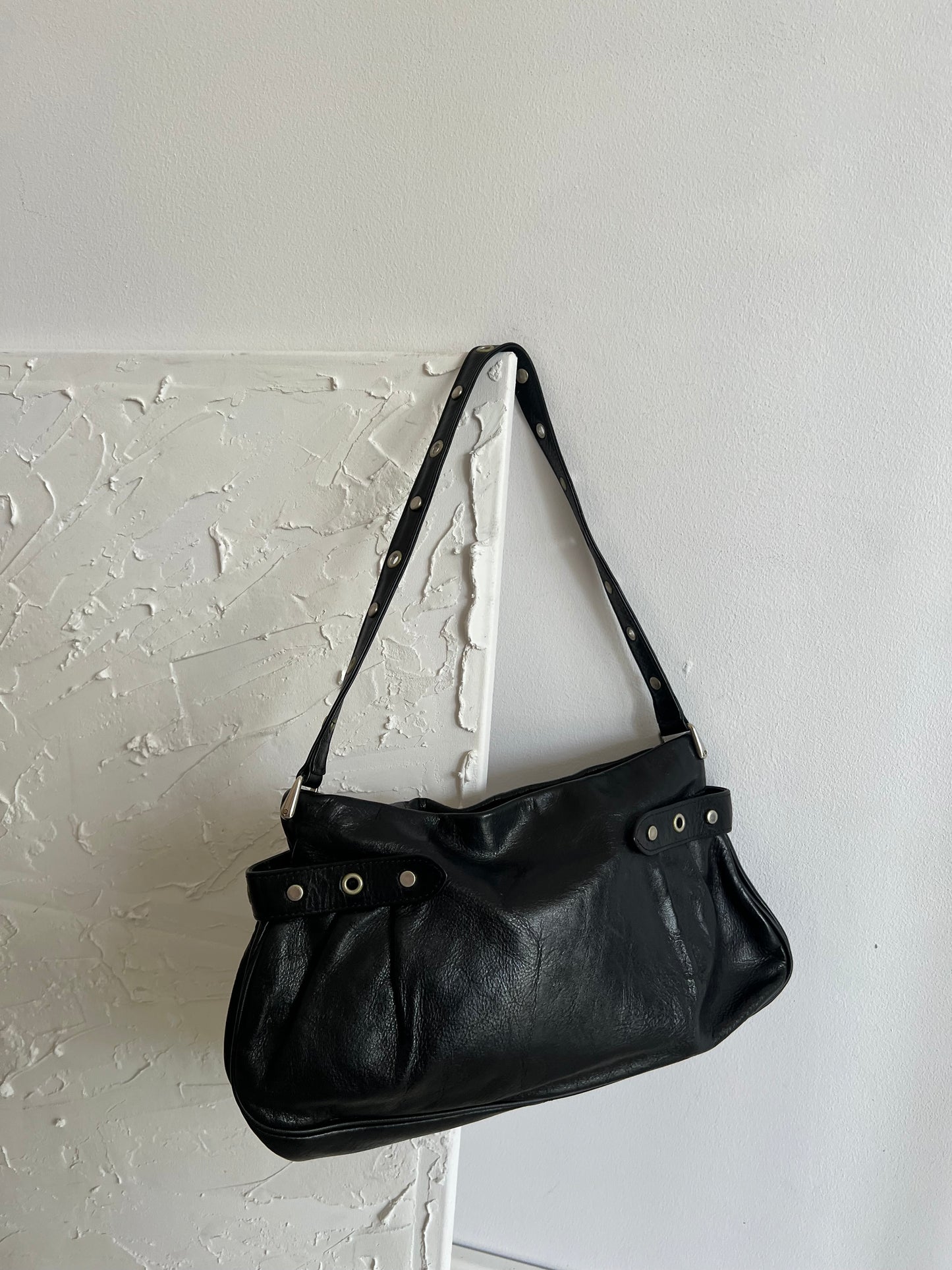 Black genuine leather bag