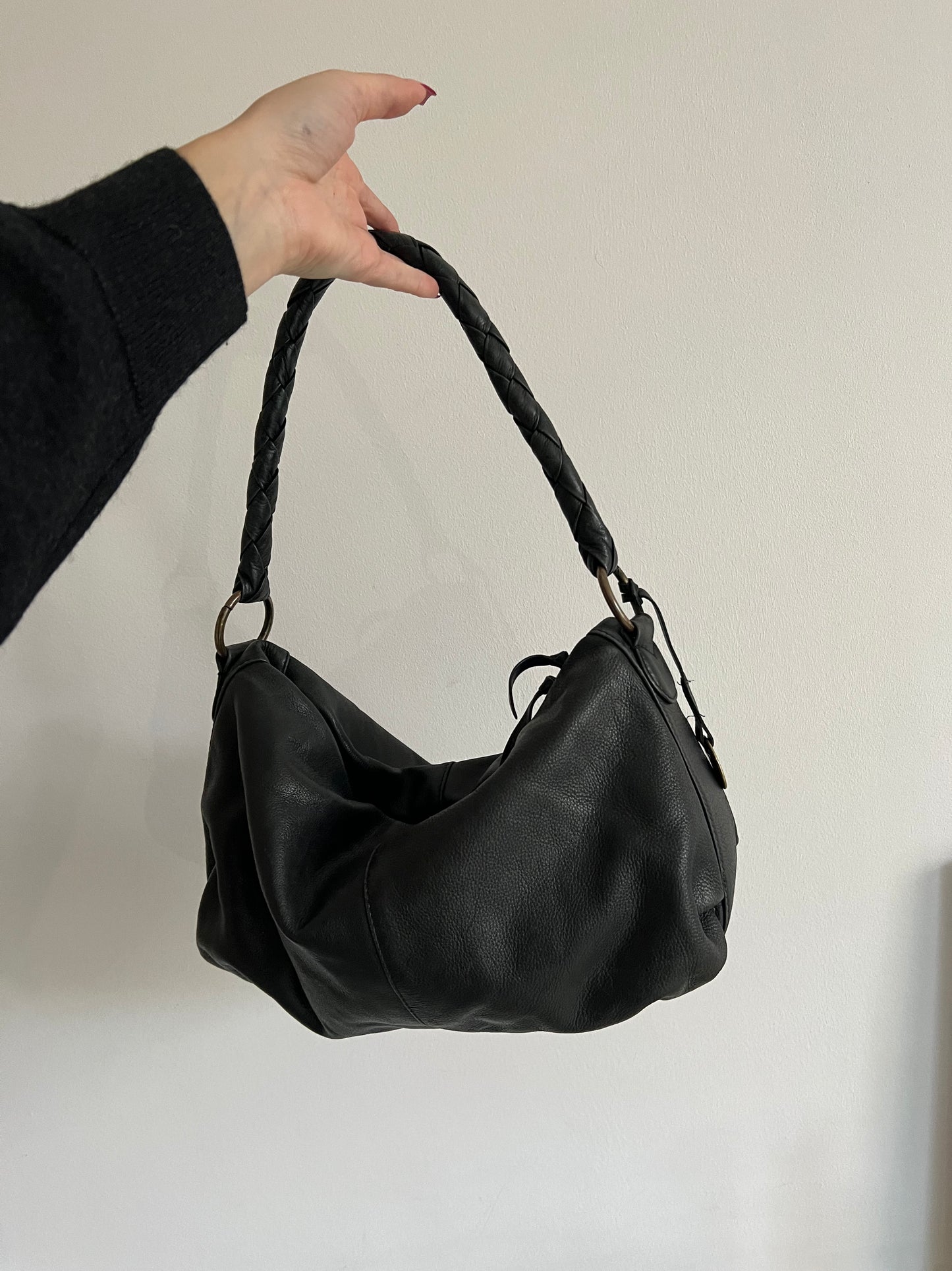 Shoulder bag made of natural leather