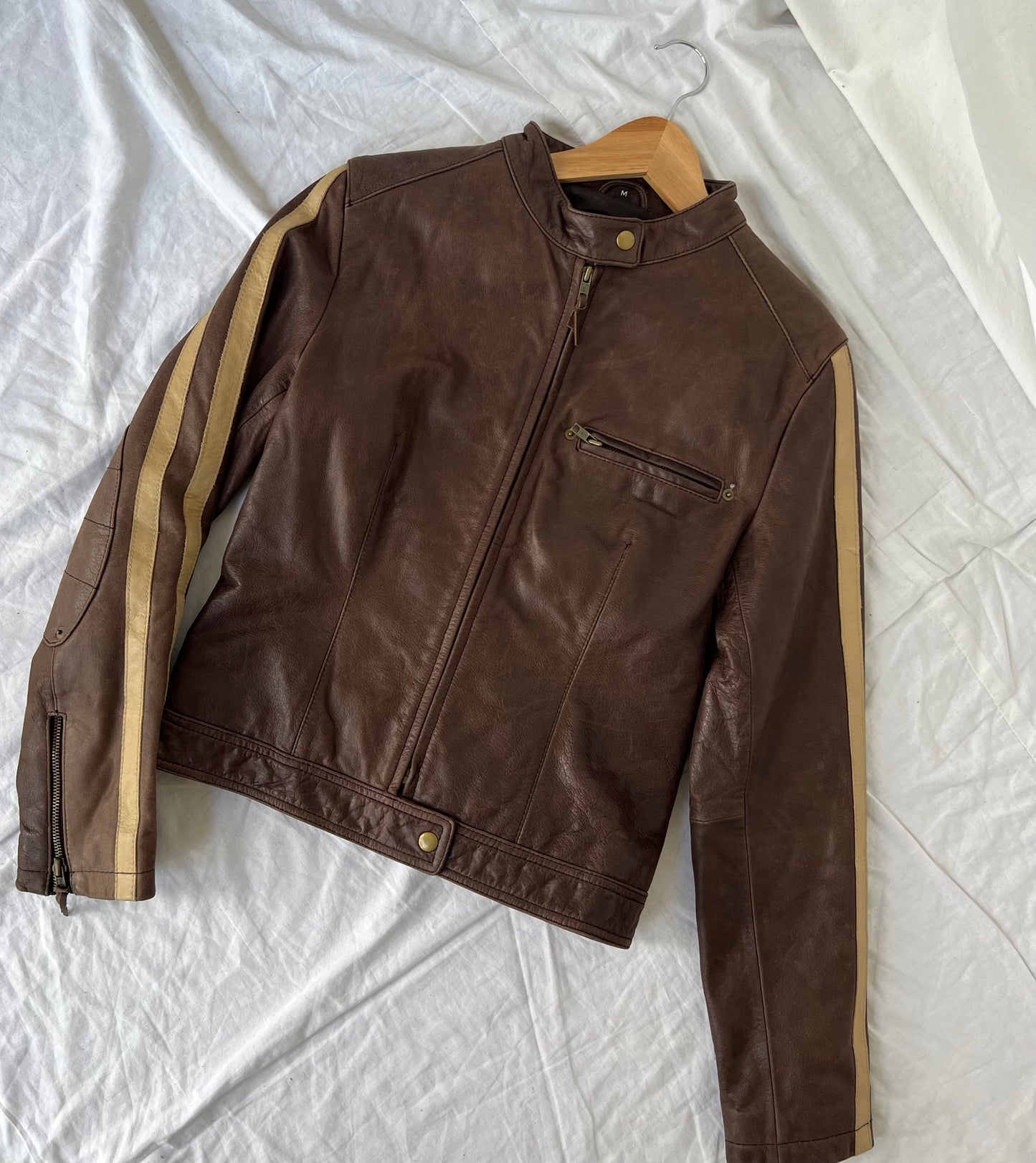 Brown genuine leather jacket