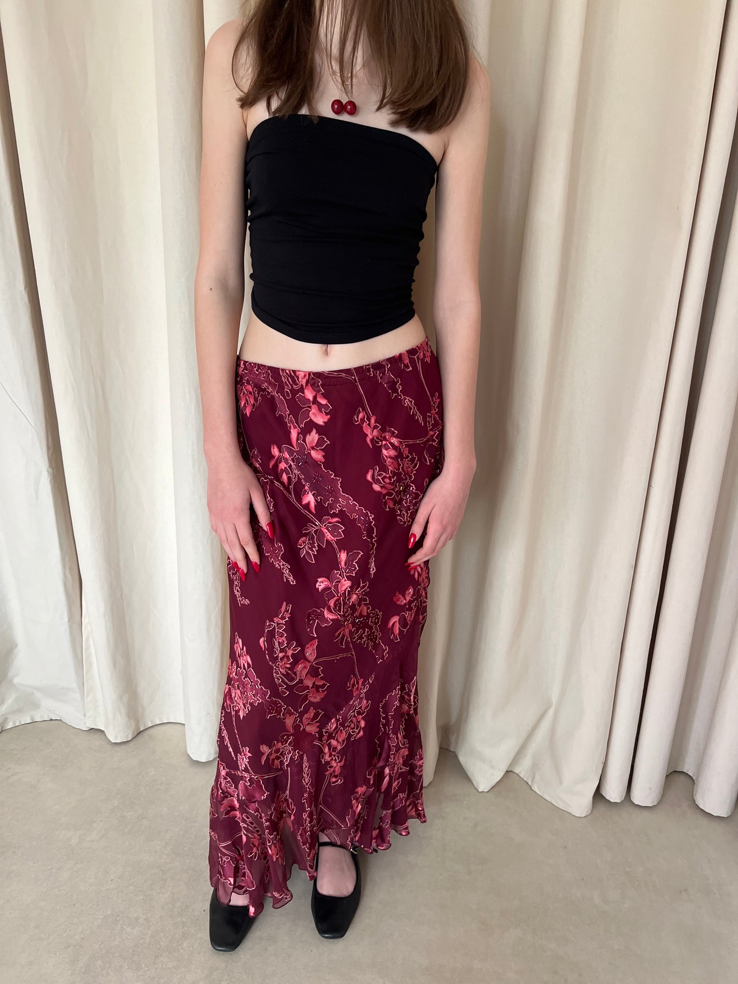 Silk maxi skirt
