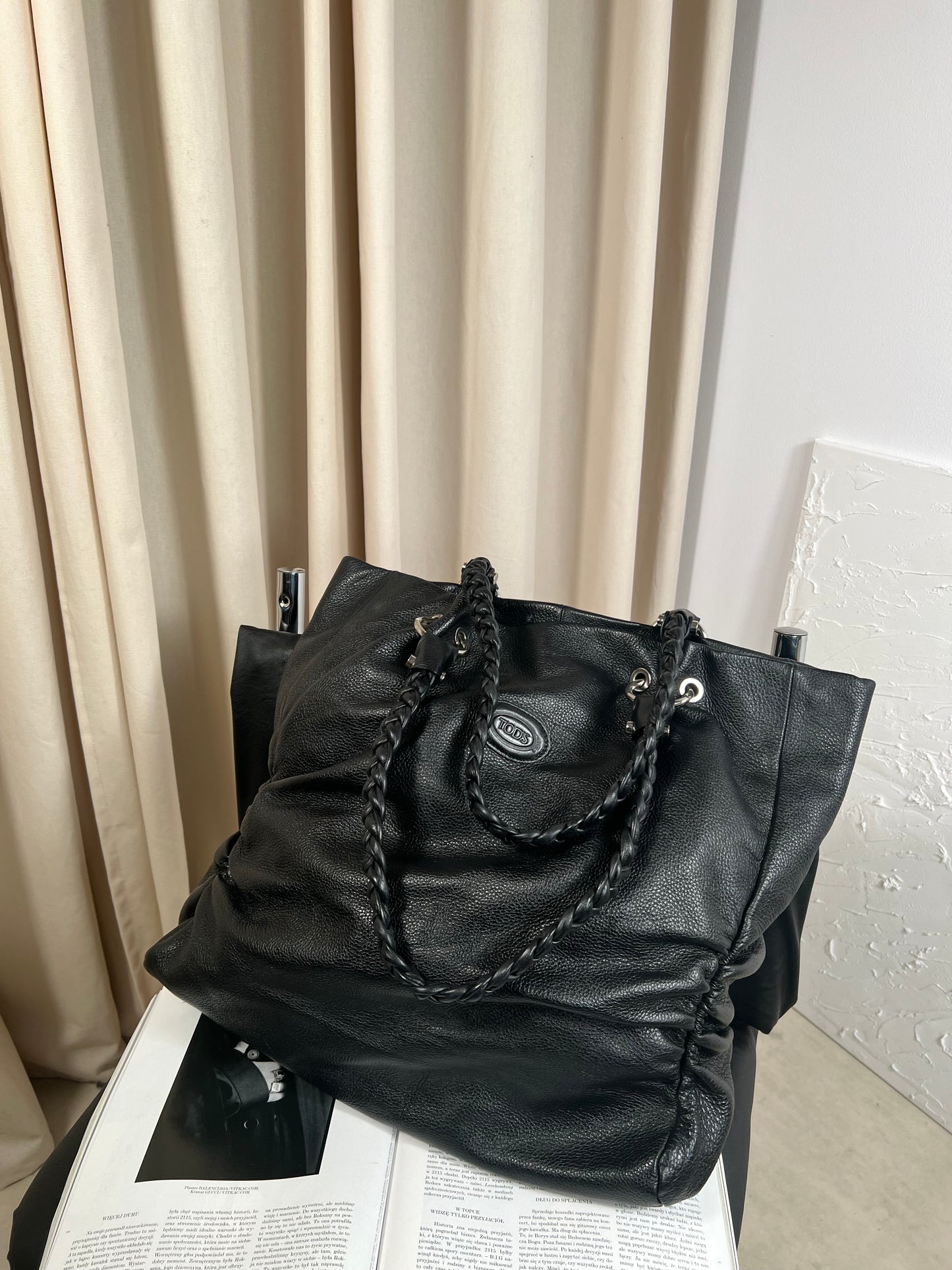 Large bag made of natural leather