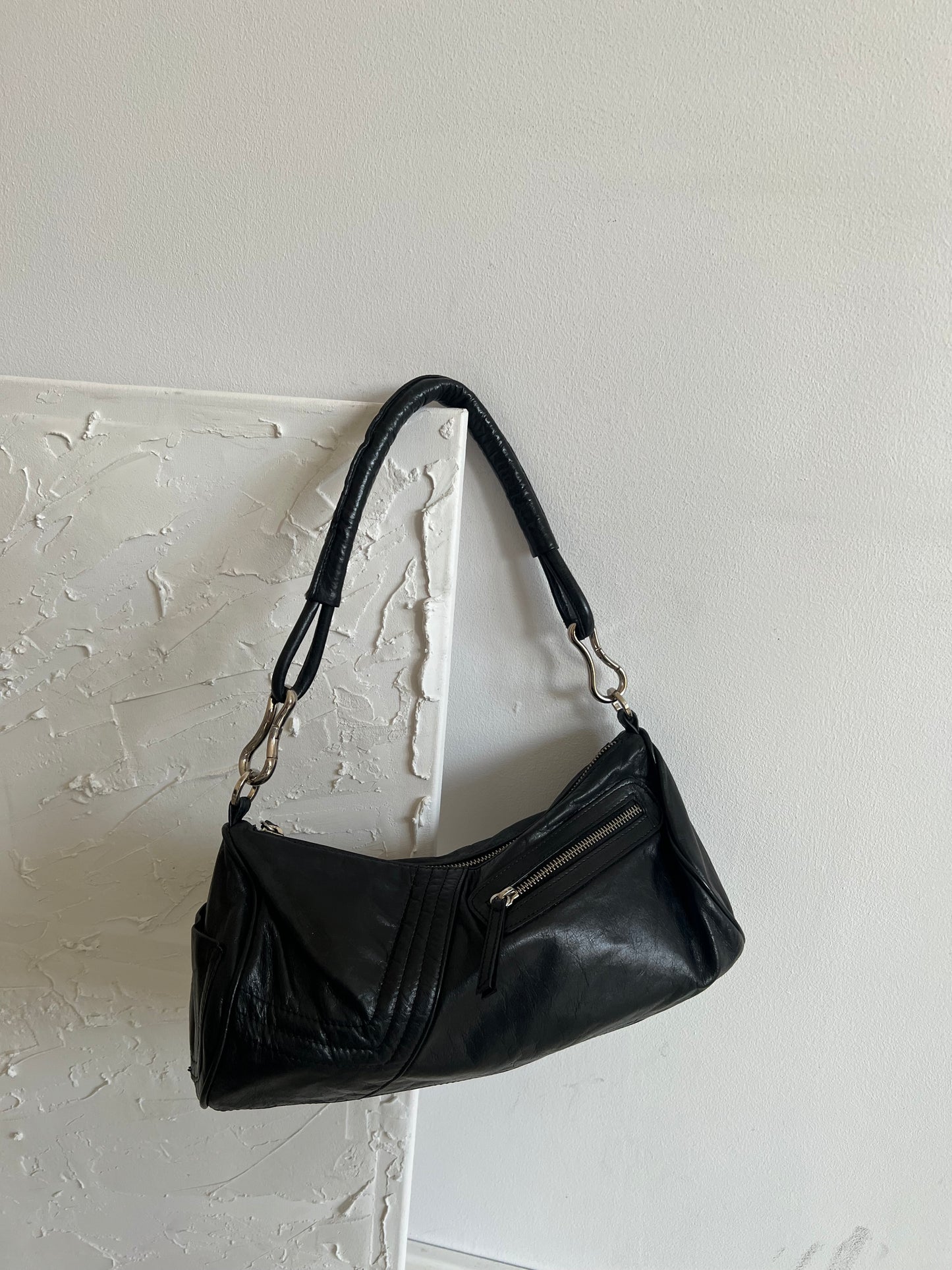 Black genuine leather bag
