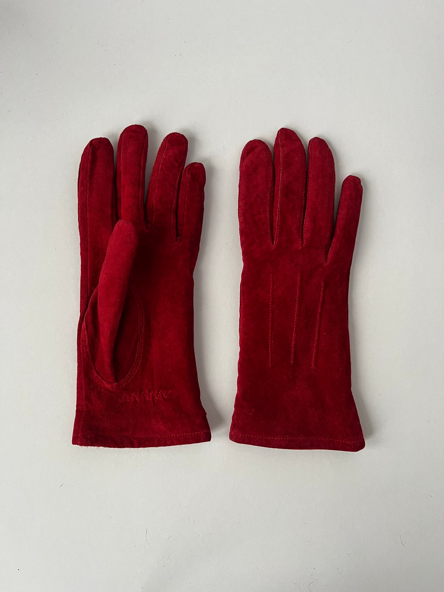 Red suede gloves | accessories