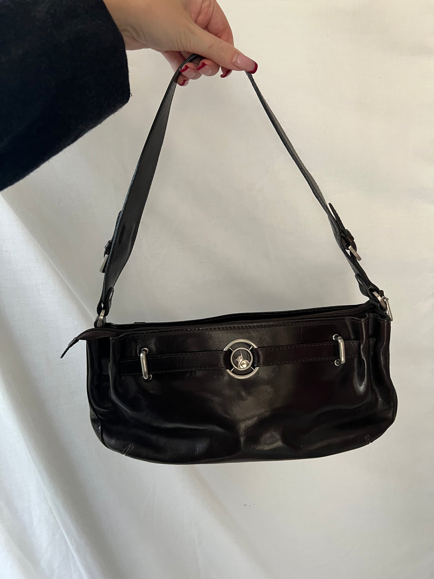 Brown bag made of genuine leather