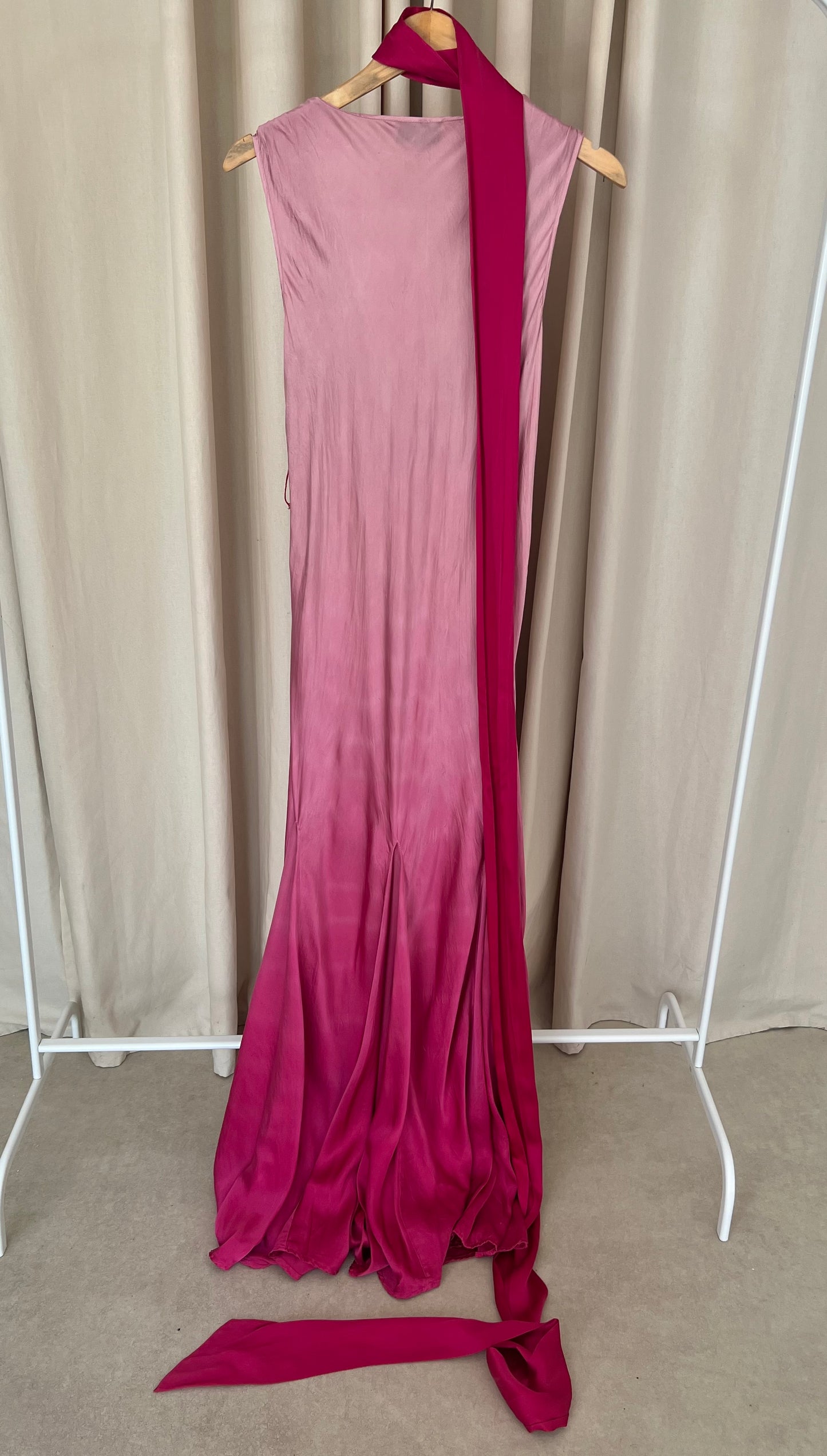 Silk dress with a belt