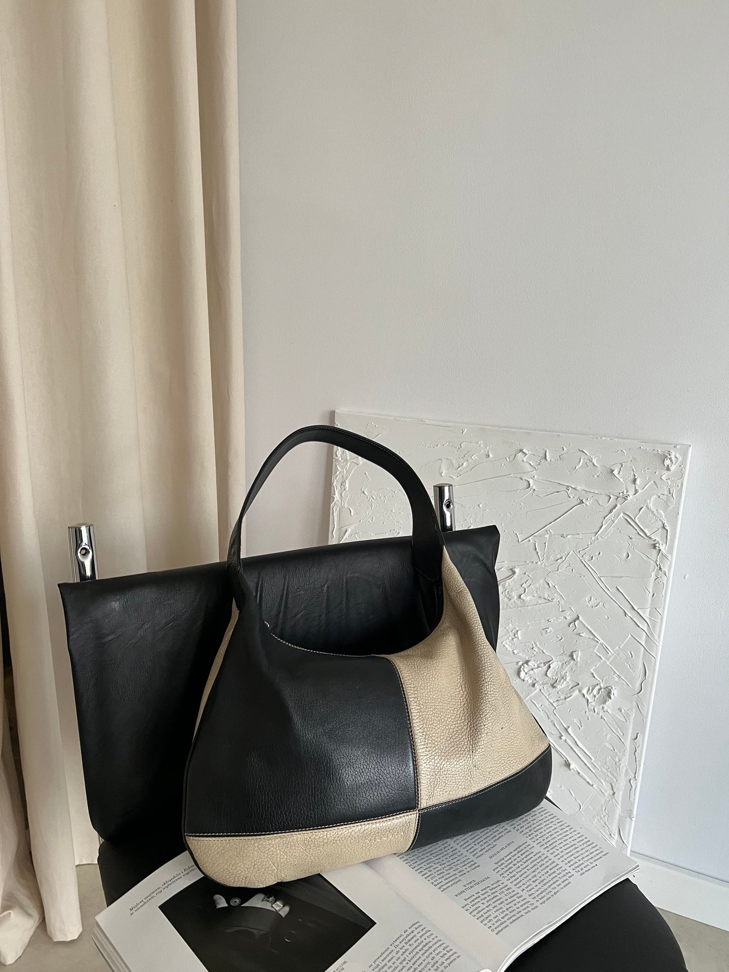 Shoulder bag made of natural leather