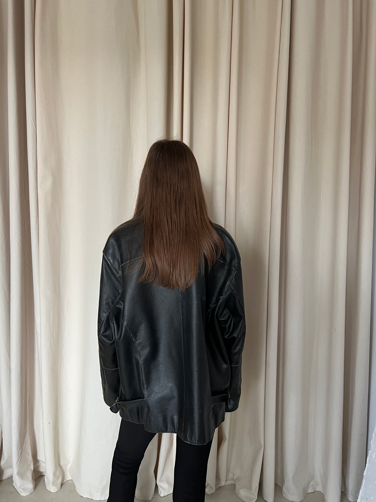 Black genuine leather jacket