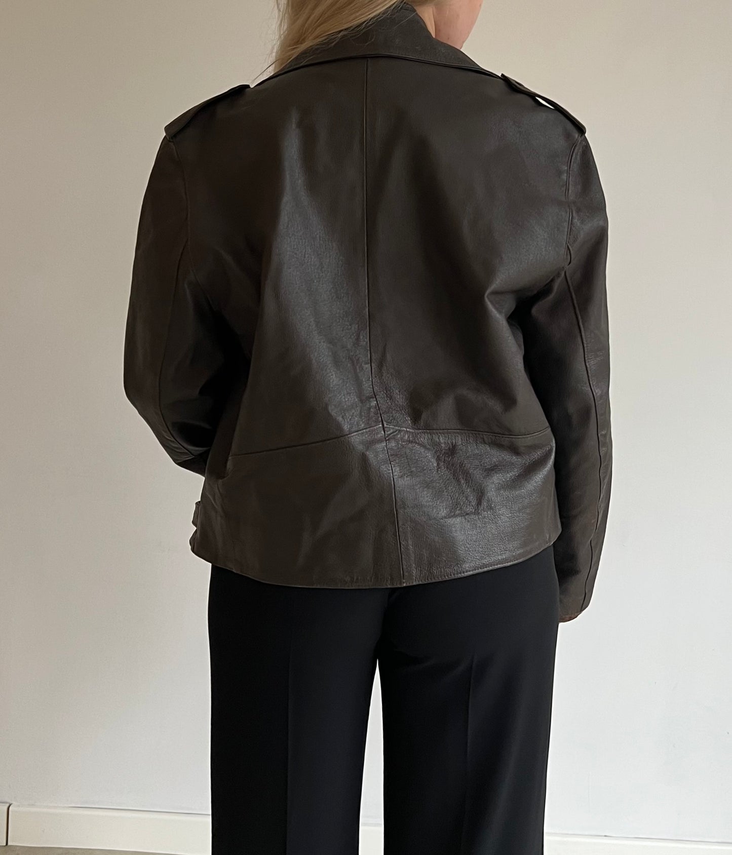 Brown jacket made of genuine leather