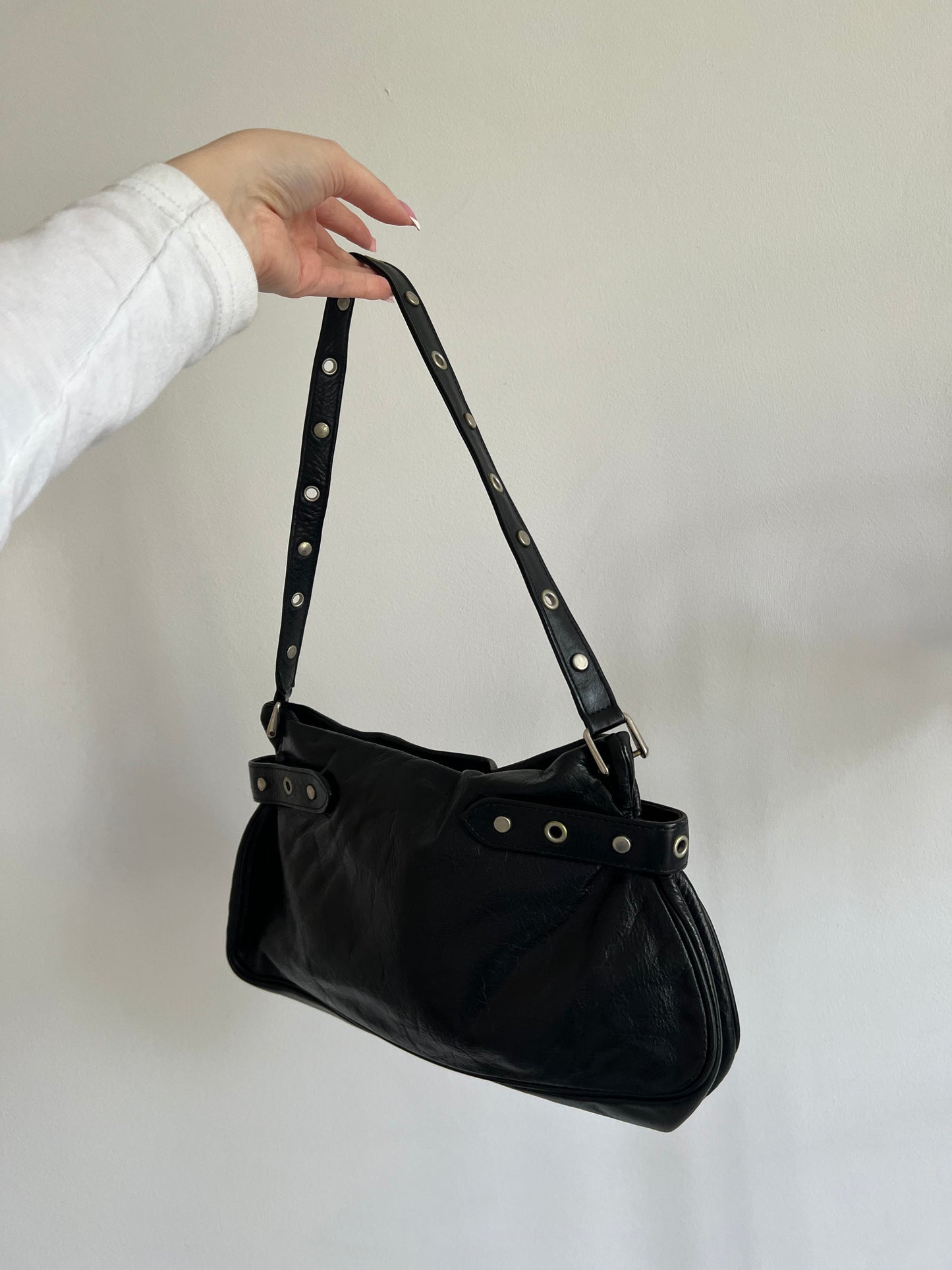 Black genuine leather bag