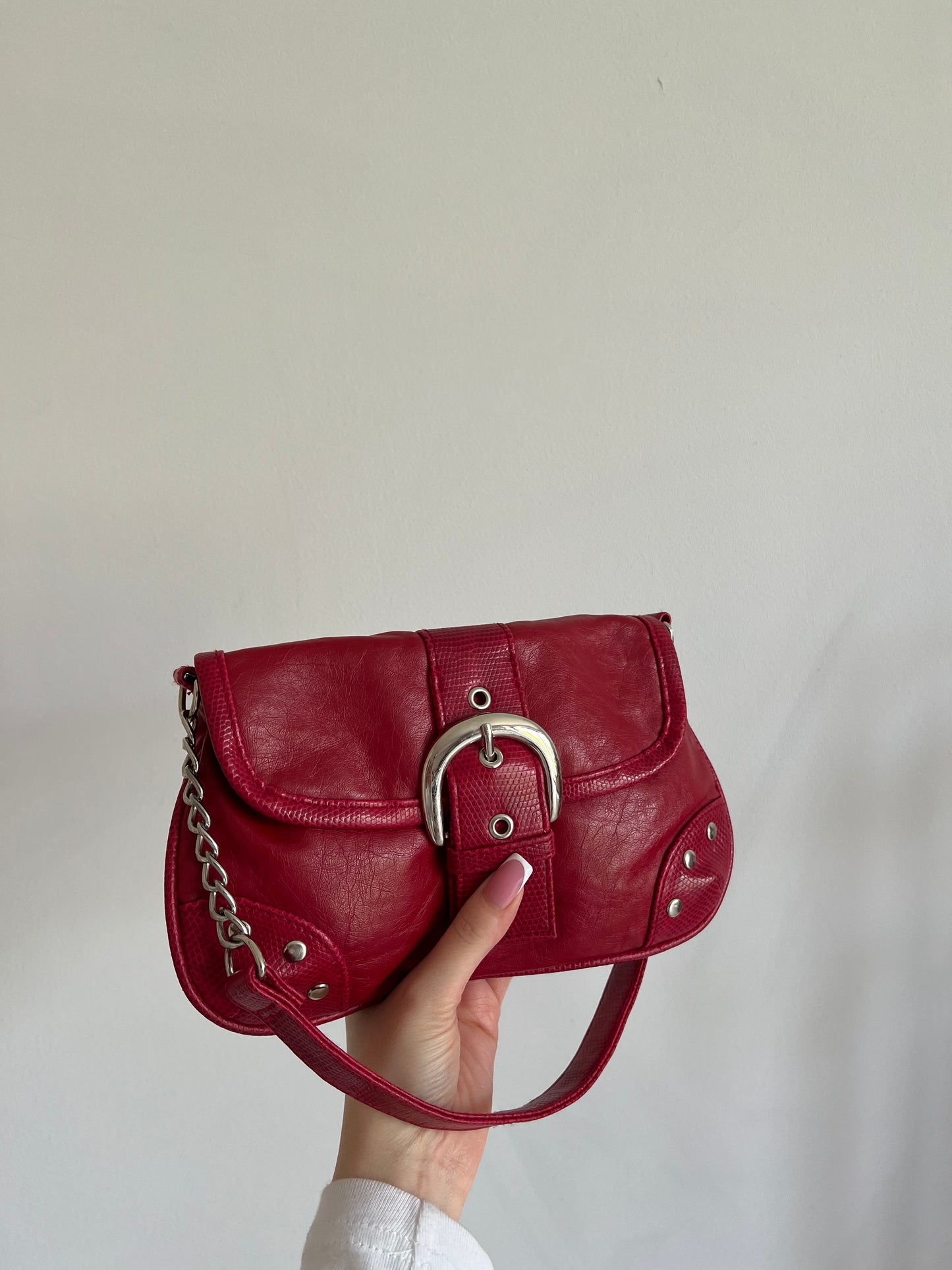 Red shoulder bag