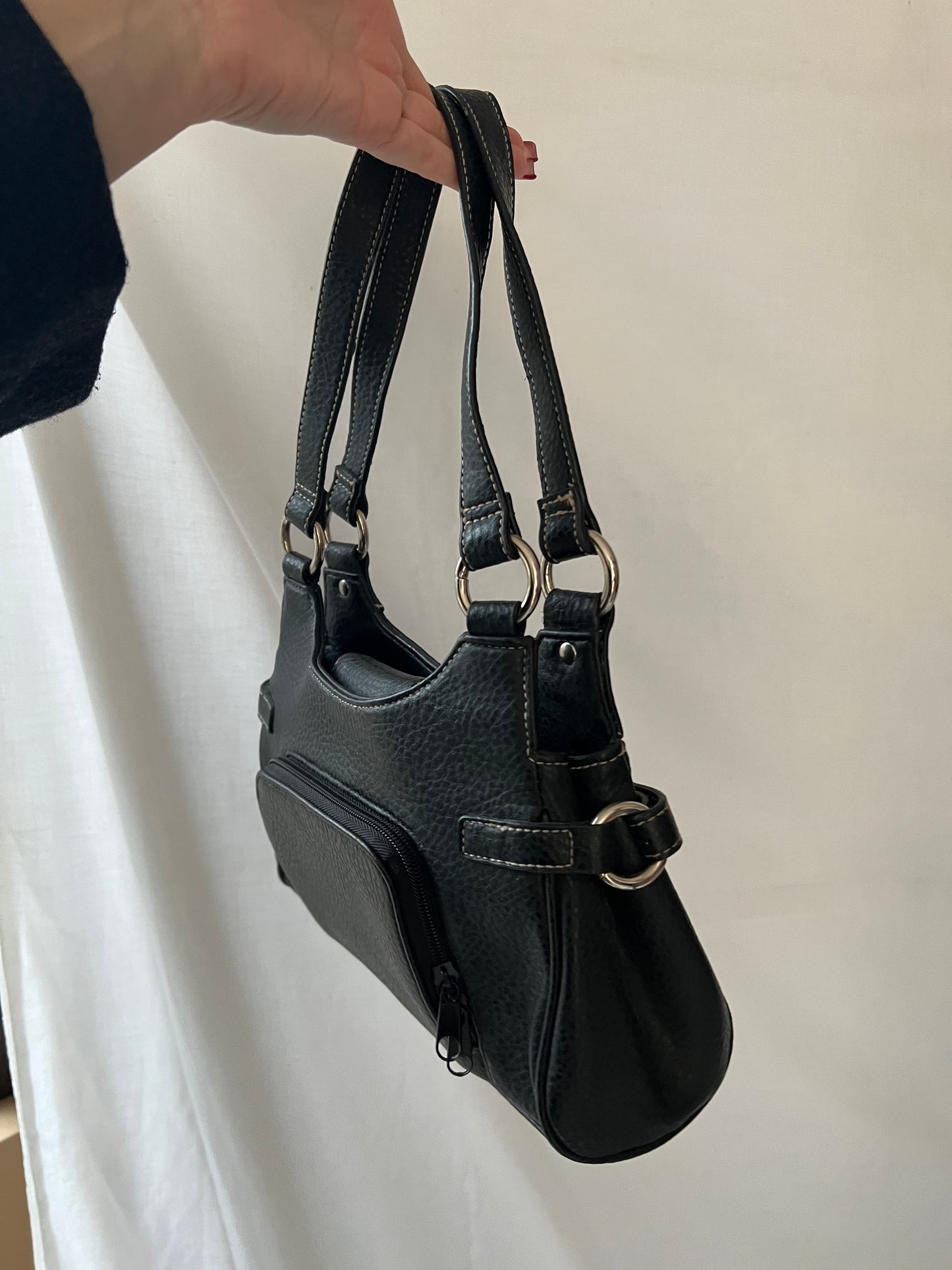 Black genuine leather bag