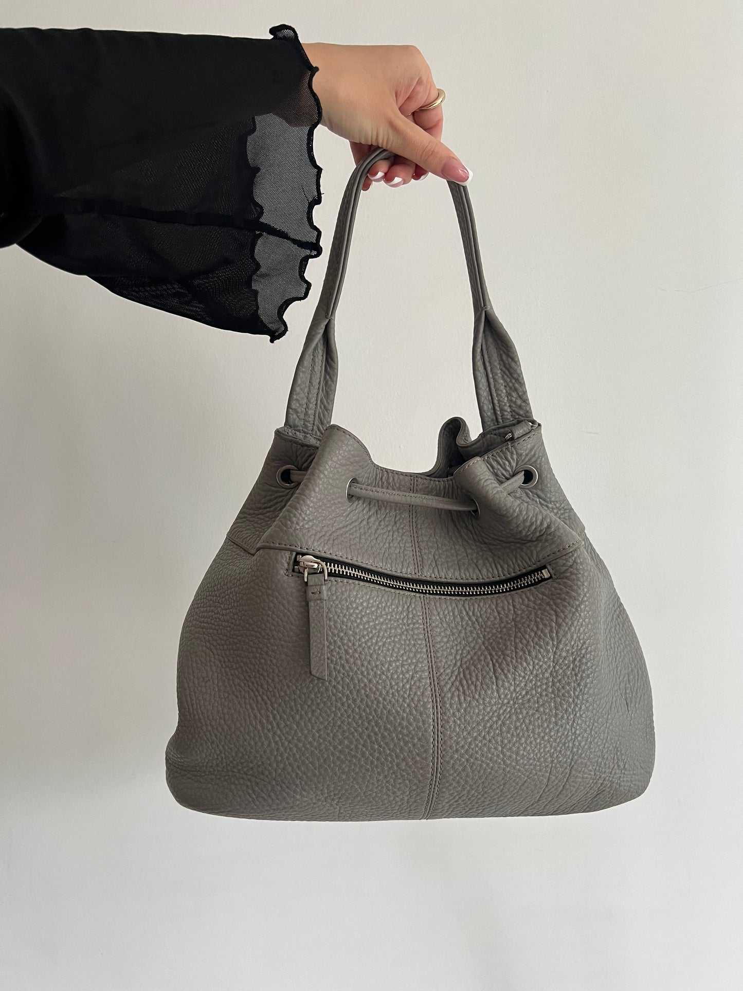 Gray DKNY bag made of genuine leather