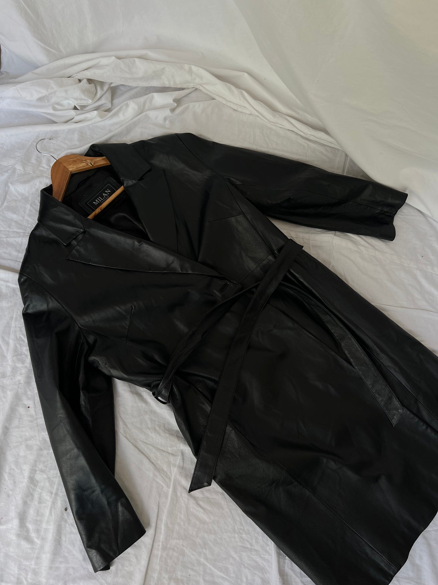 Black leather coat