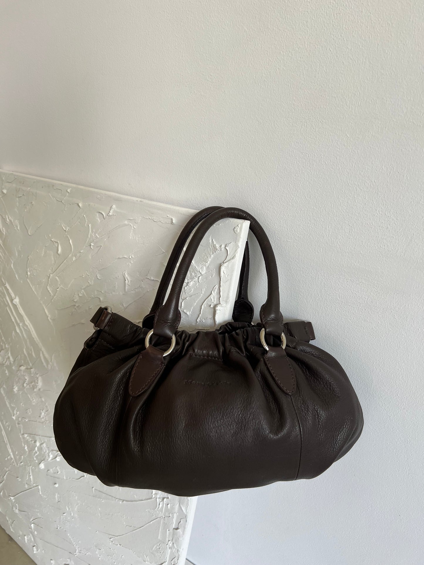 Brown bag made of genuine leather