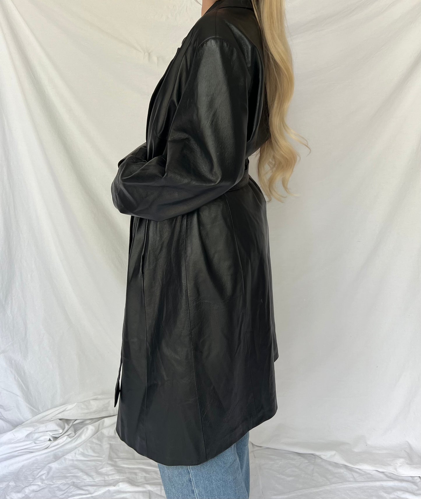 Black leather coat