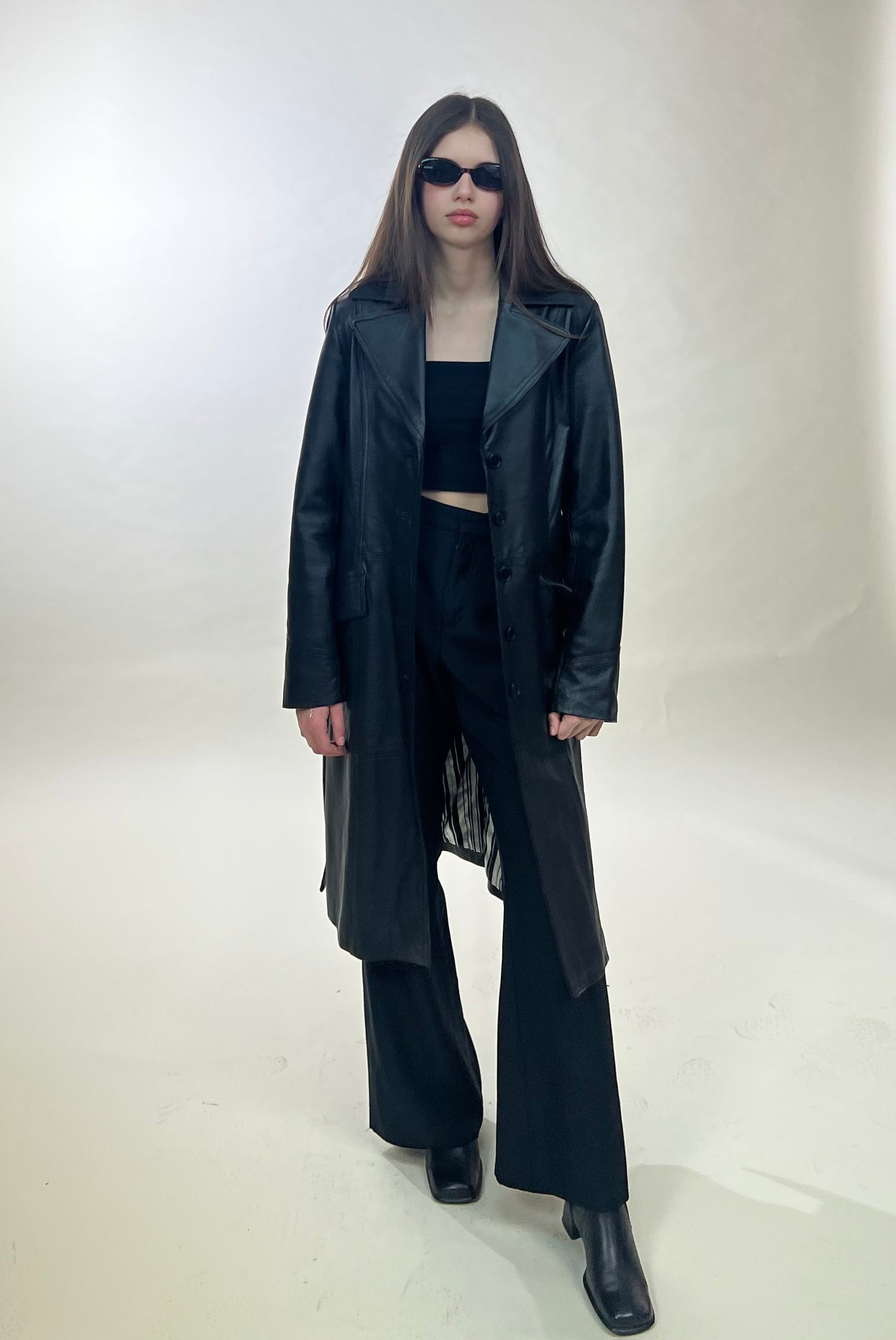 Black leather coat