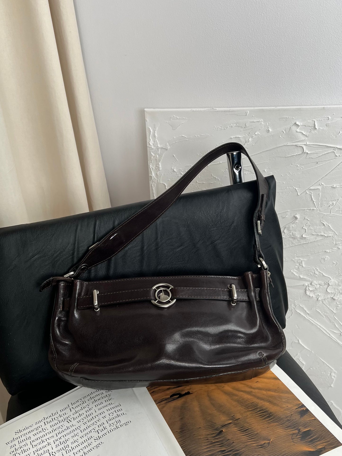 Brown bag made of genuine leather