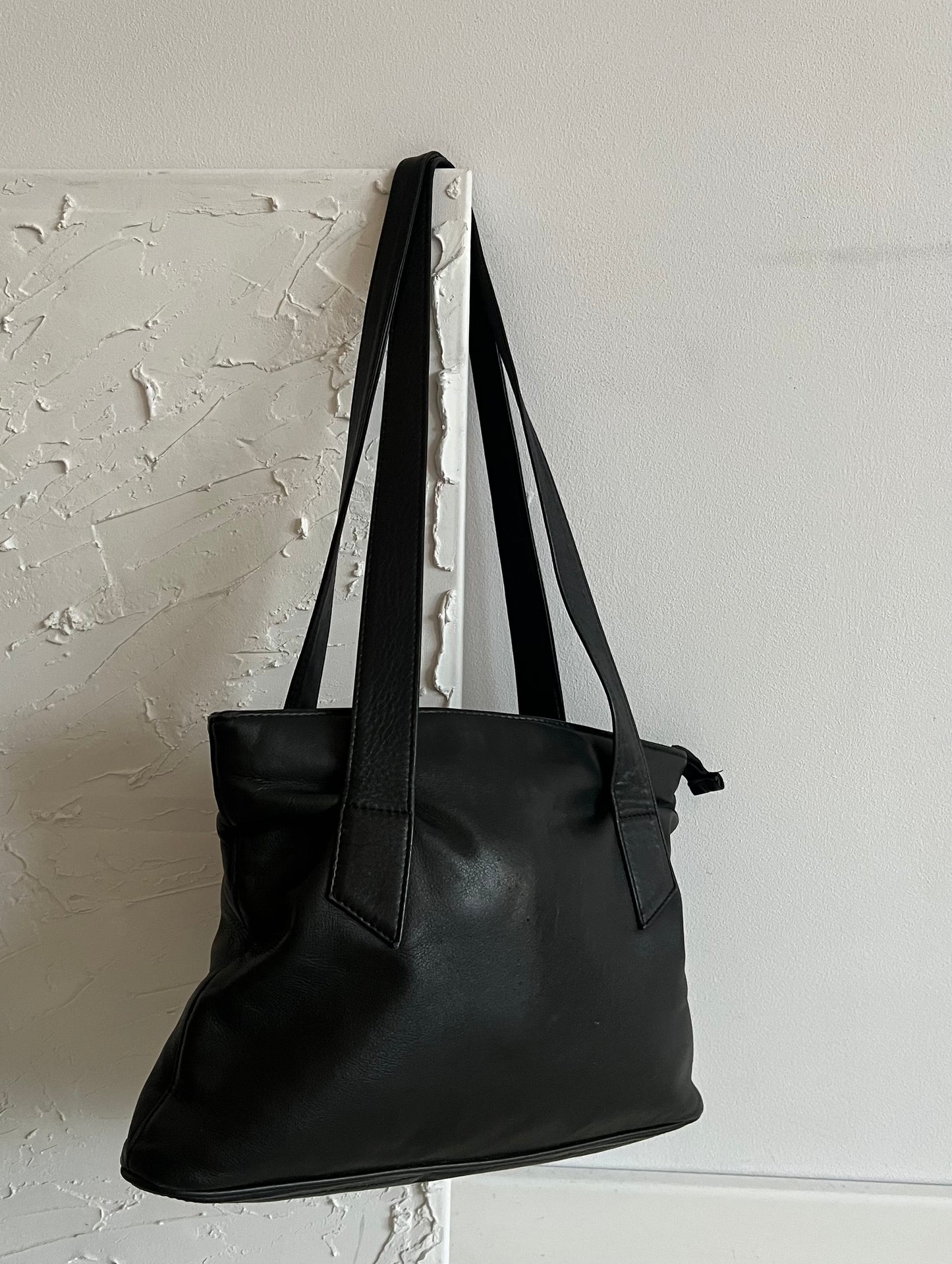 Black genuine leather bag