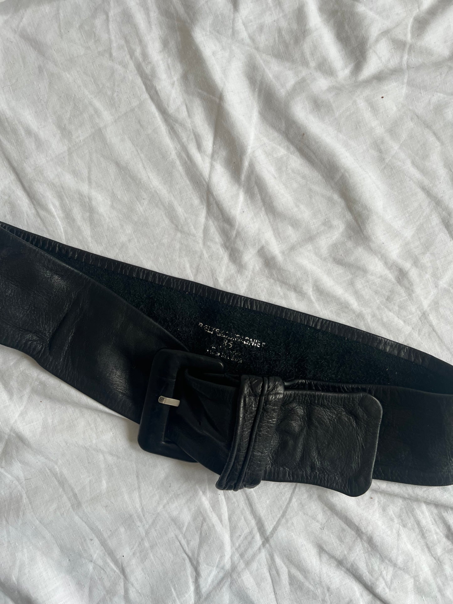 Black genuine leather strap