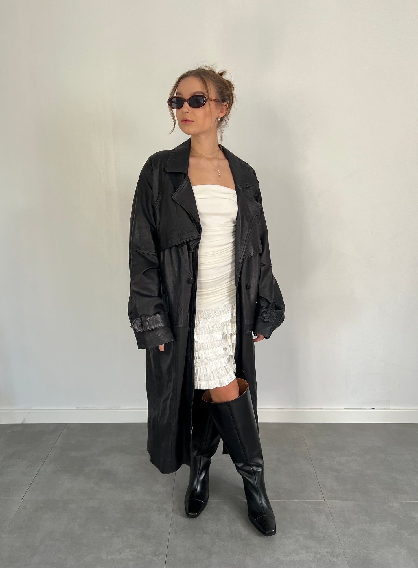 Natural leather coat