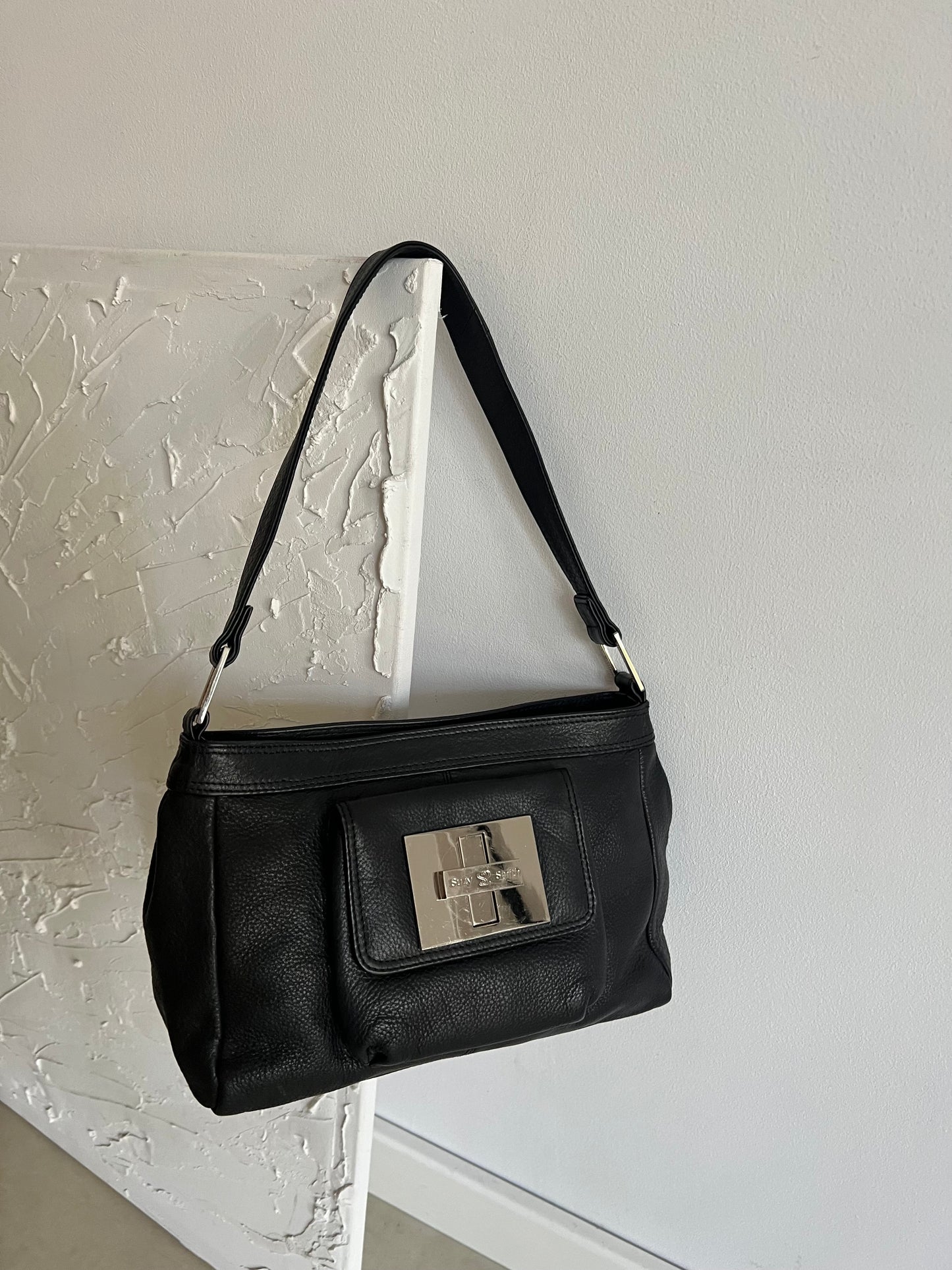 Black bag made of natural leather
