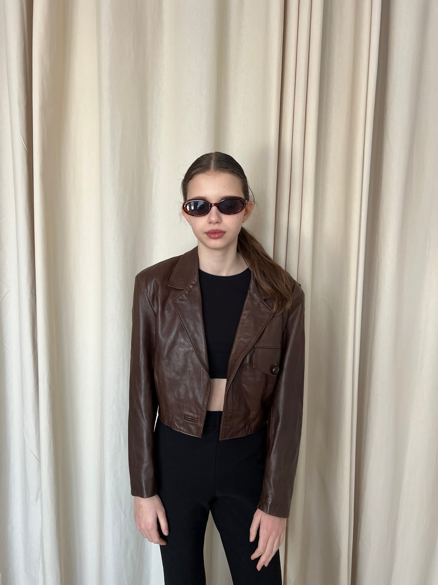 Blazer jacket made of natural leather