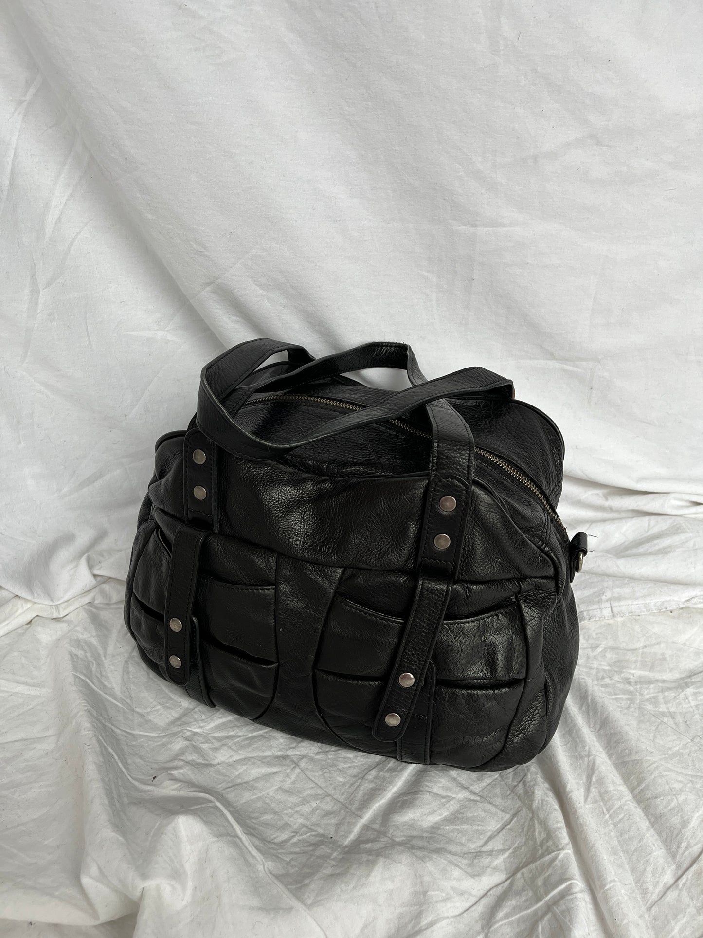 Black genuine leather bag